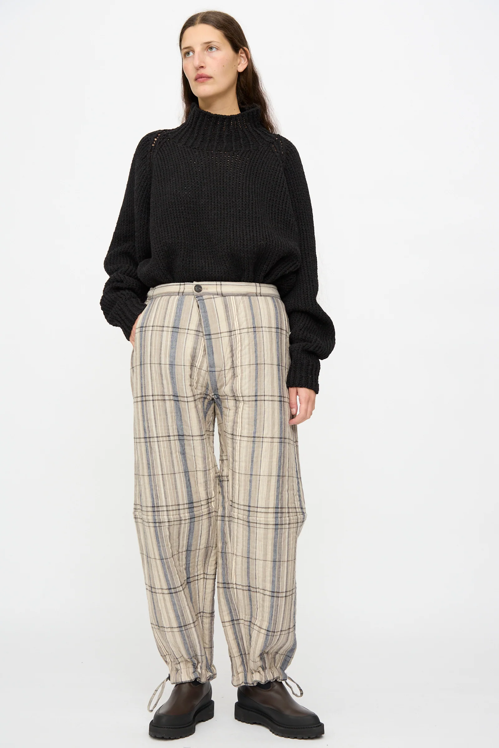 Madras Plaid Trouser #89 in Plaster - Image 6