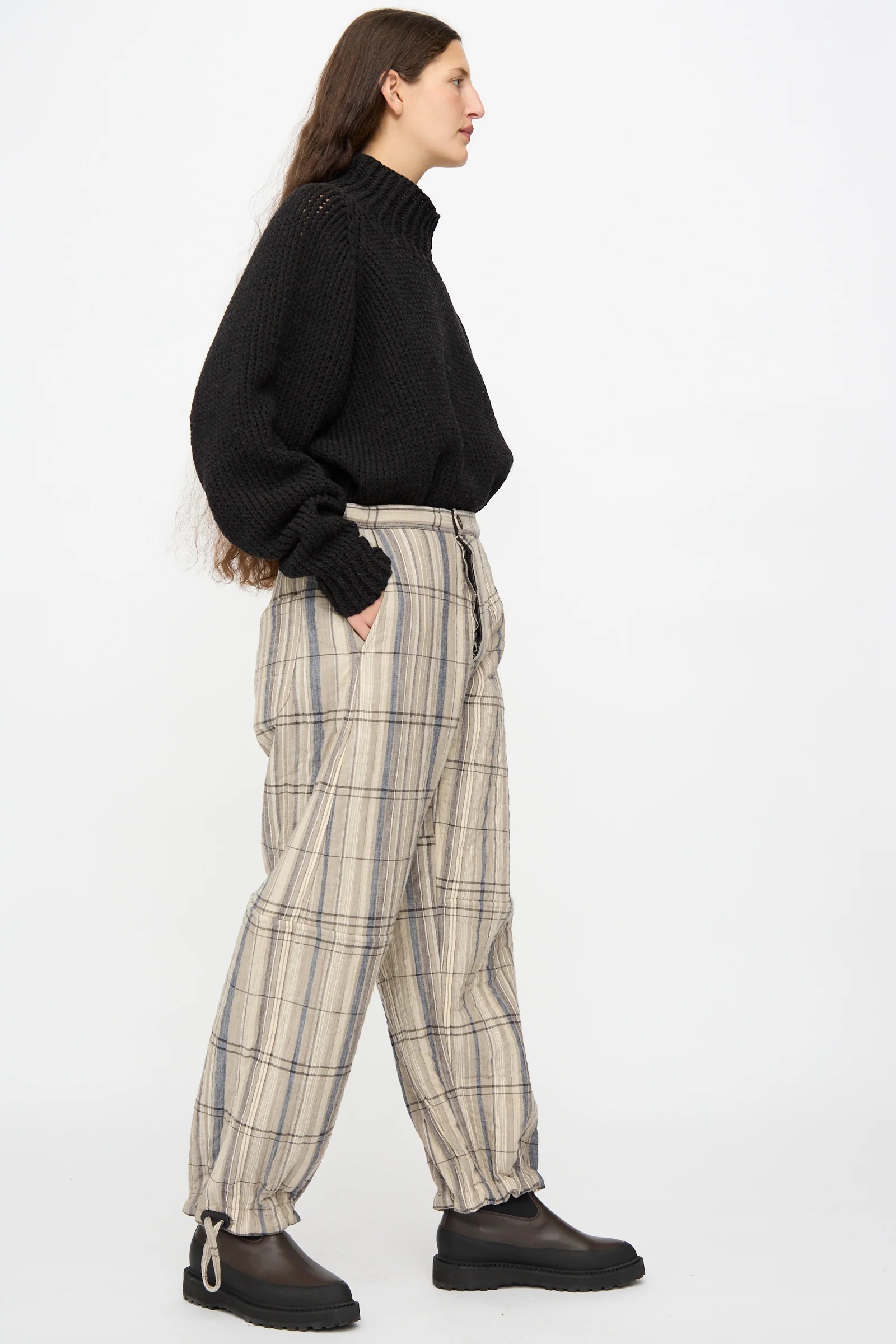 Madras Plaid Trouser #89 in Plaster - Image 7