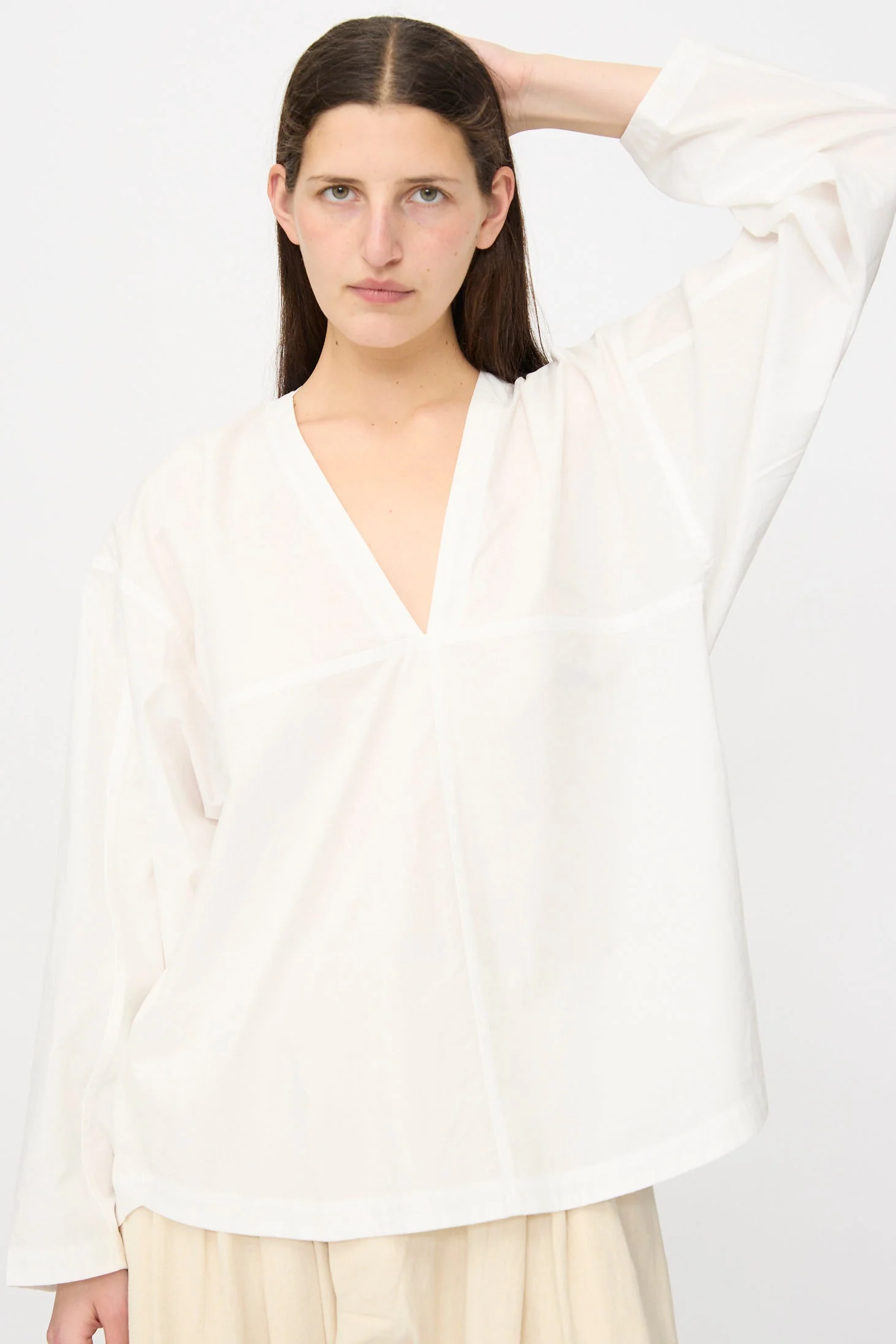 Powder Cotton Typewriter Tunic #43 in Off White - Image 4