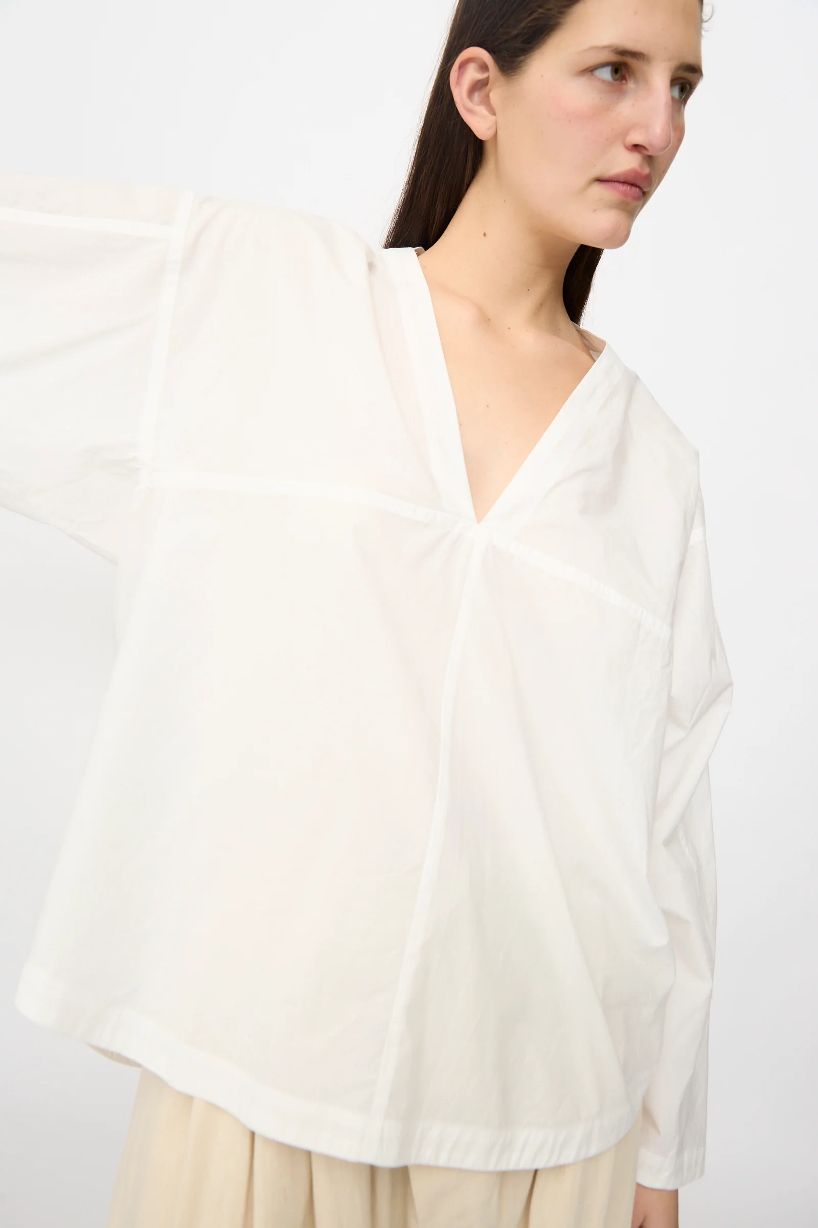 Powder Cotton Typewriter Tunic #43 in Off White - Image 5