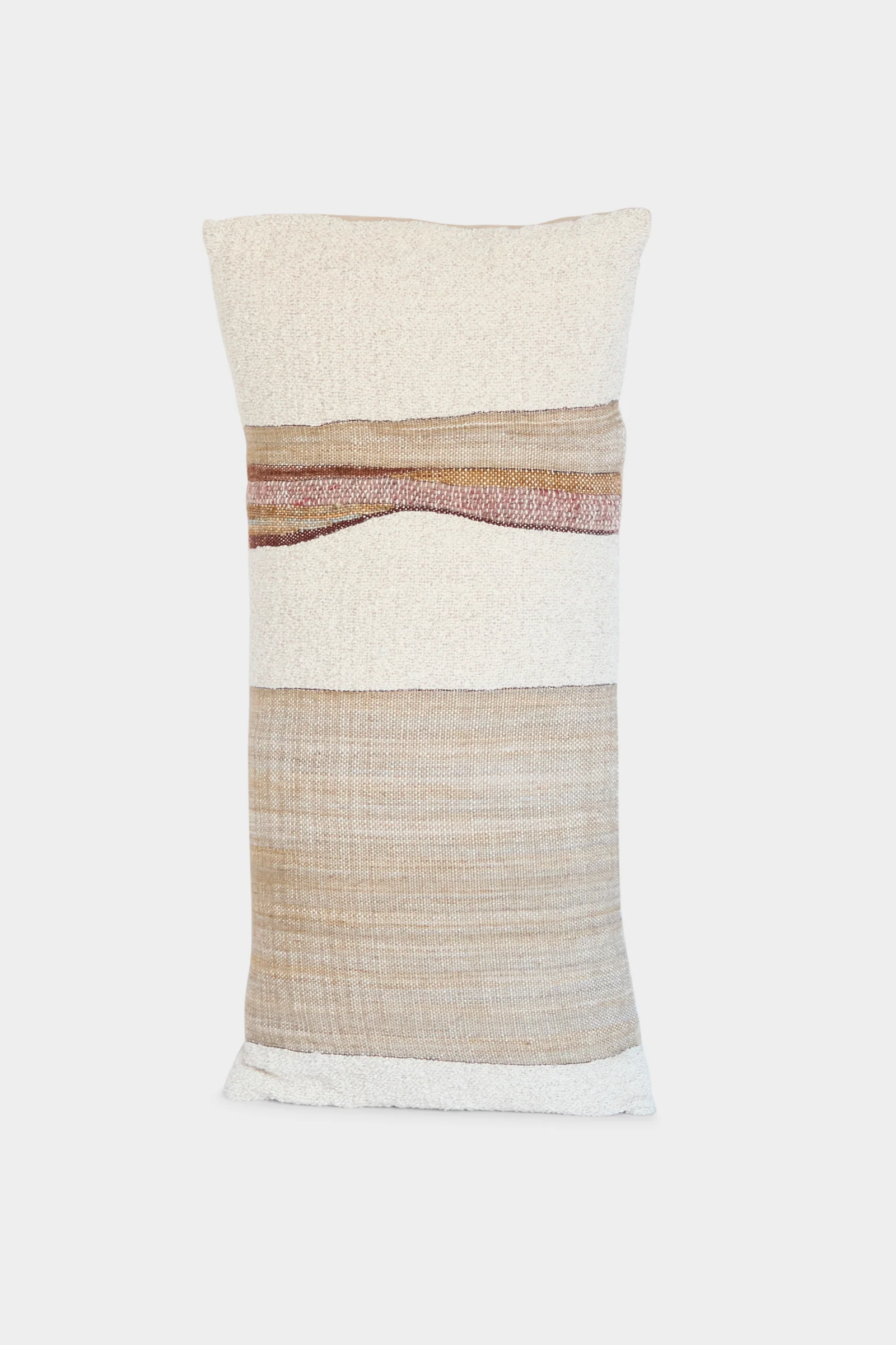 Handmade Rock Slab Pillow in Neutral and Olive - Image 2