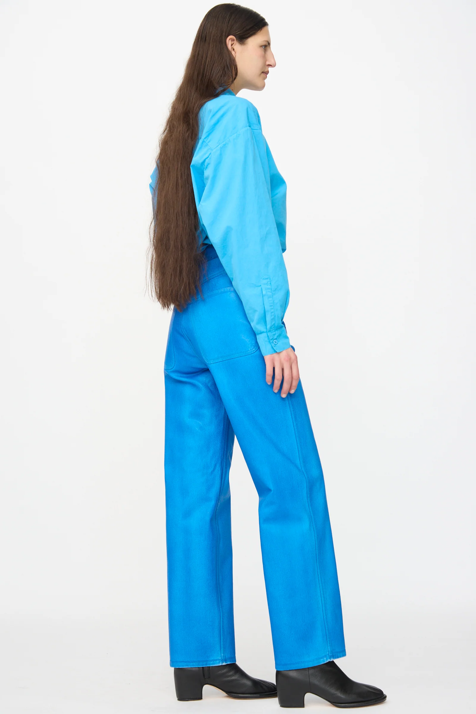 225 Jeans in Electric Blue Lacquer - Image 4