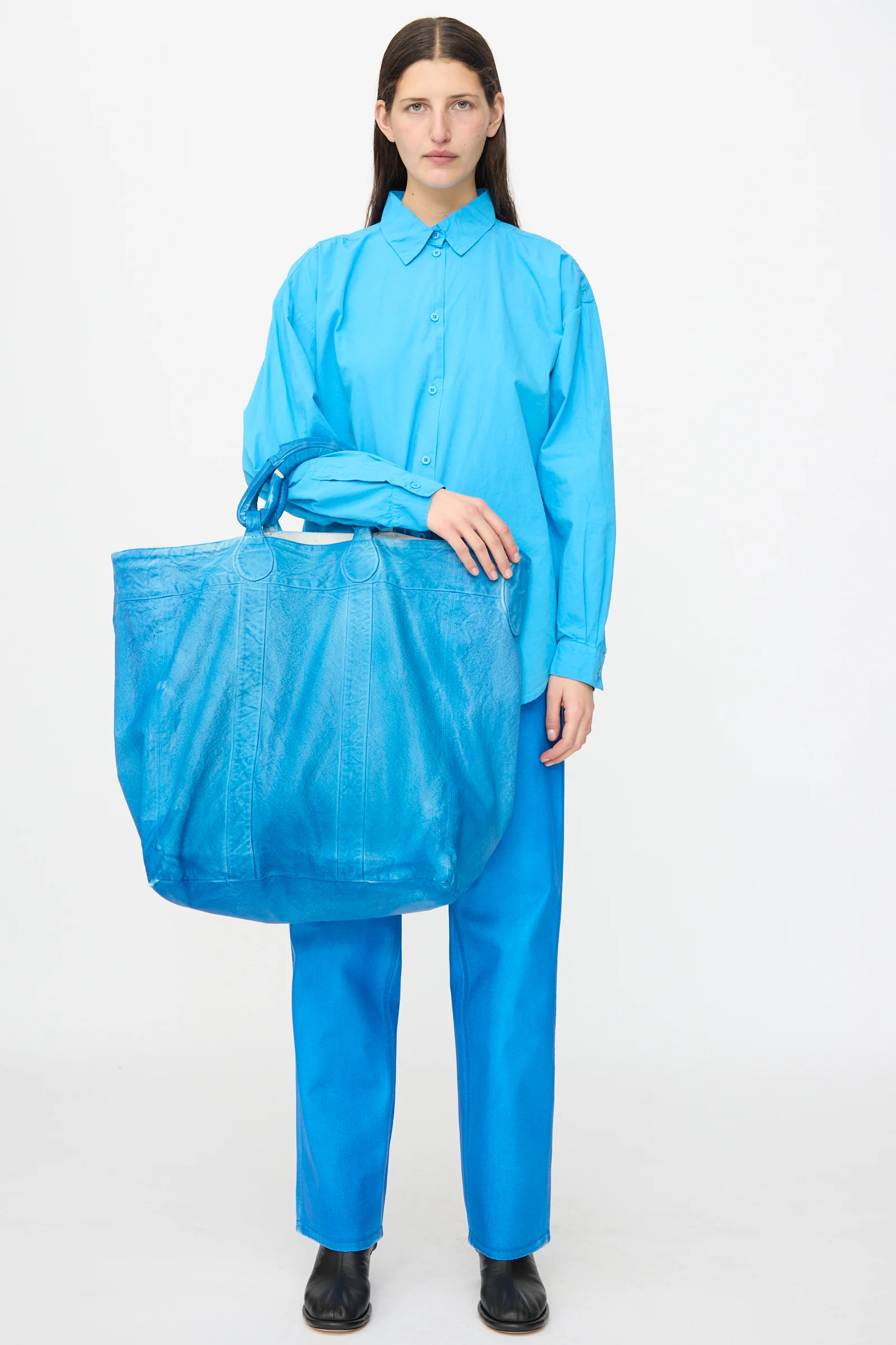 Canvas Big Bag in Electric Blue Lacquer - Image 3