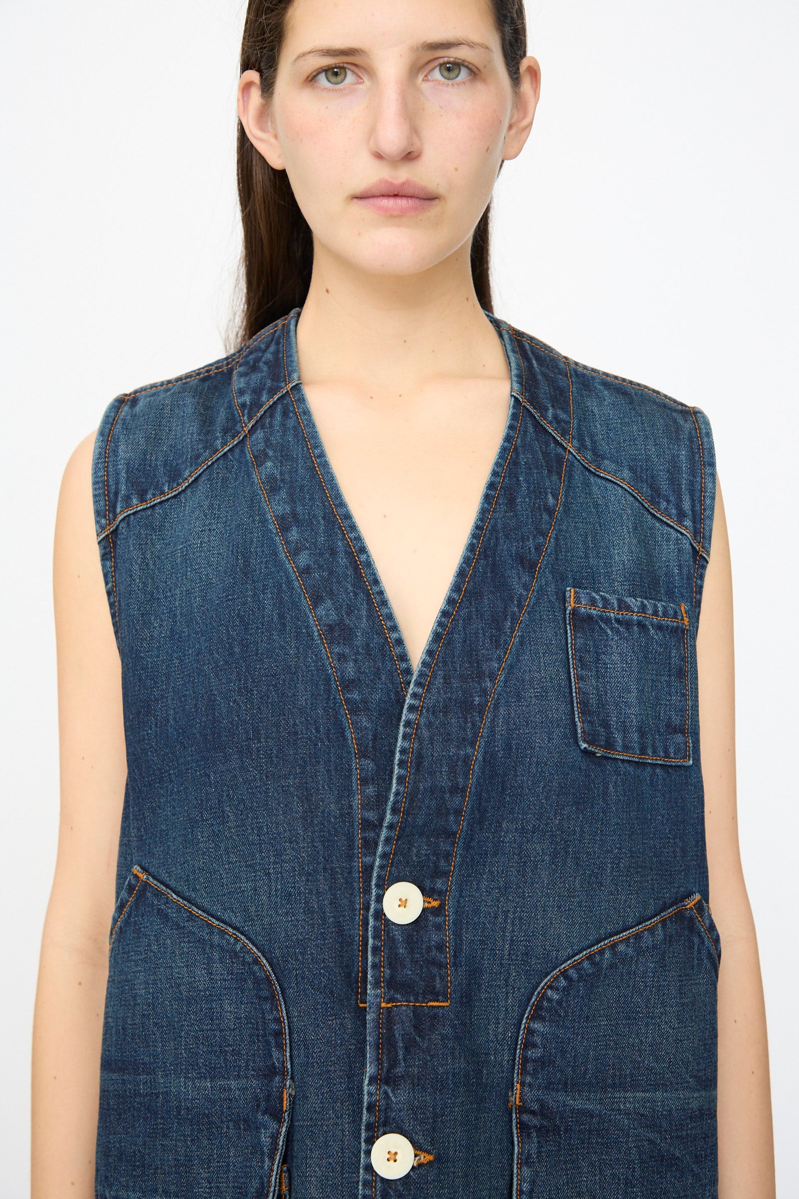 Denim Directors Vest in Medium Roast - Image 3