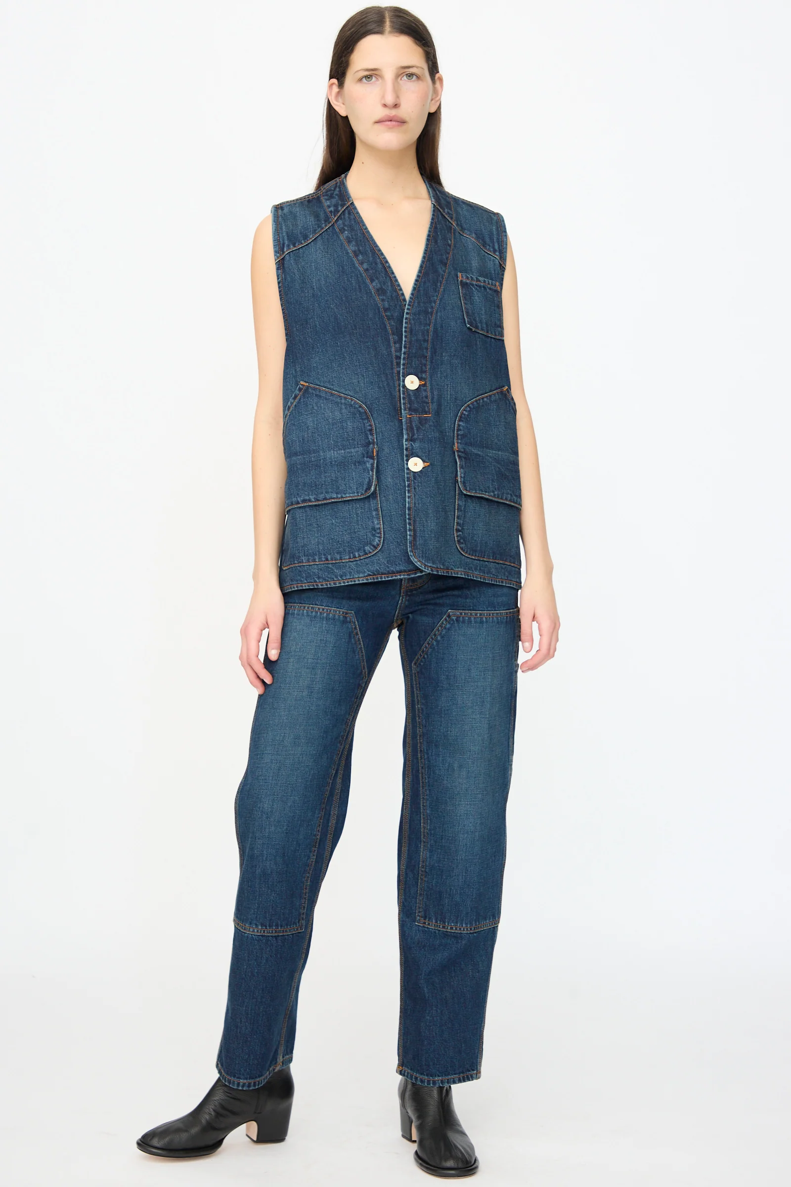 Denim Directors Vest in Medium Roast - Image 4