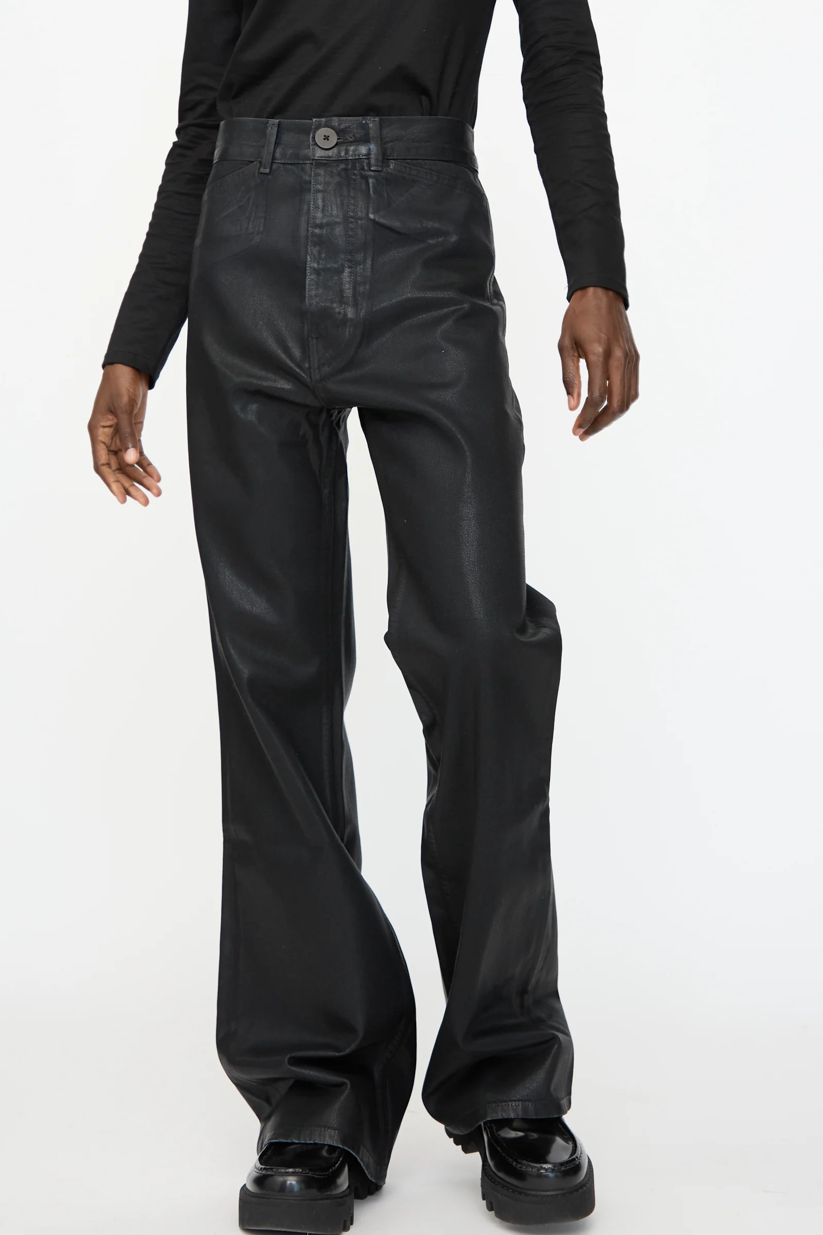 Japanese Denim Les Deux Pants in Black Lacquer