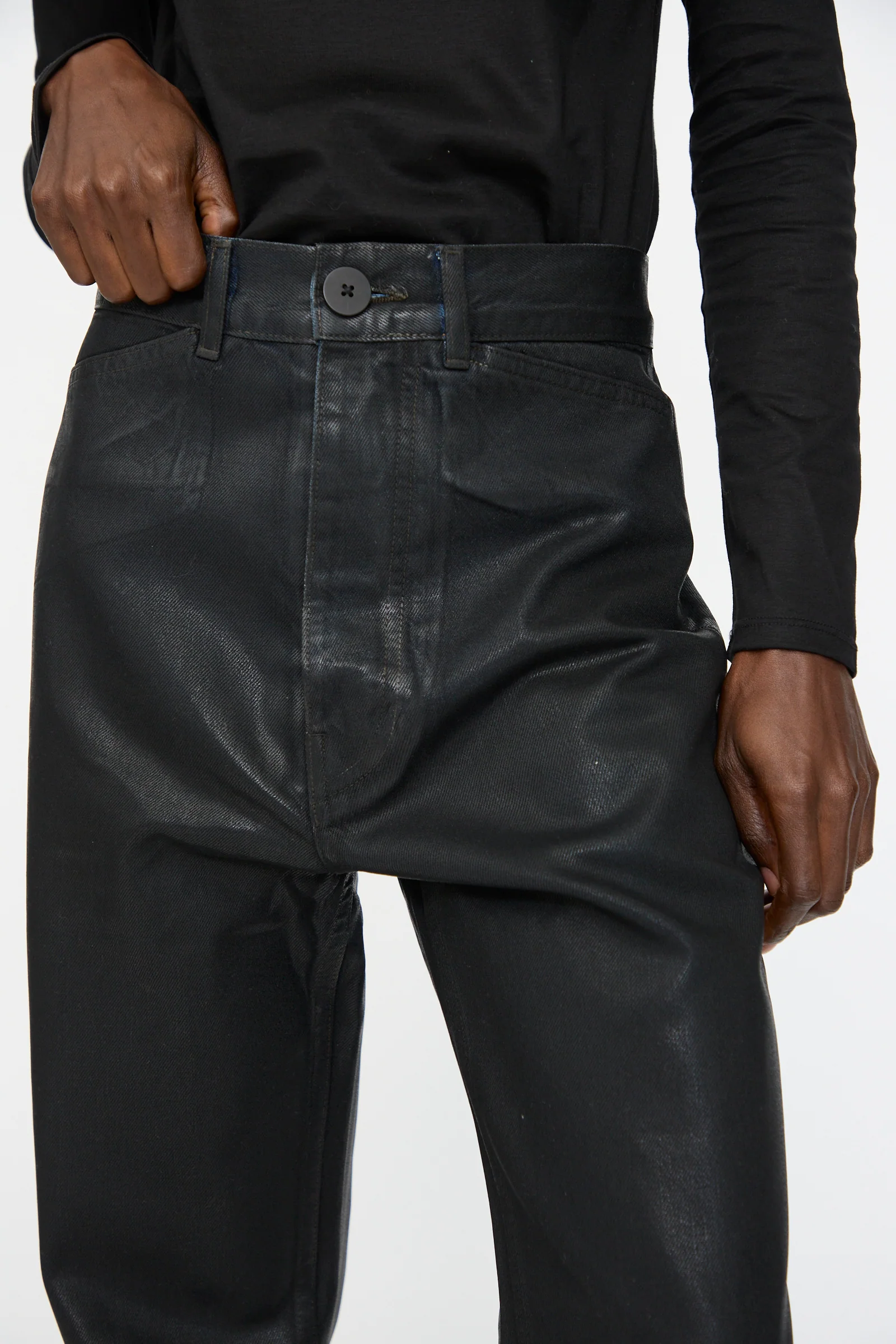 Japanese Denim Les Deux Pants in Black Lacquer - Image 3