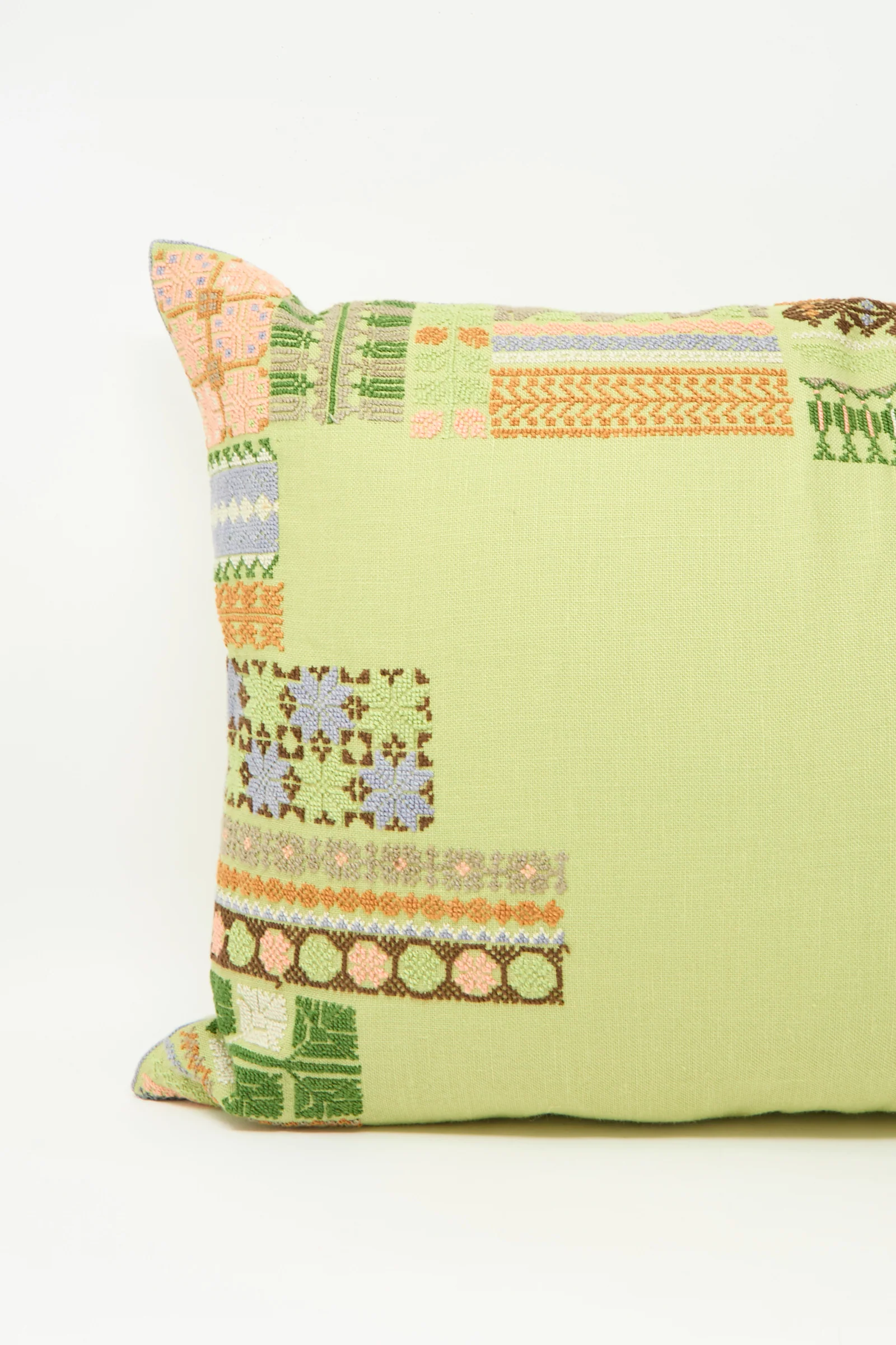 Imm Bushra Hand Embroidered Pillow in Olive - Image 3