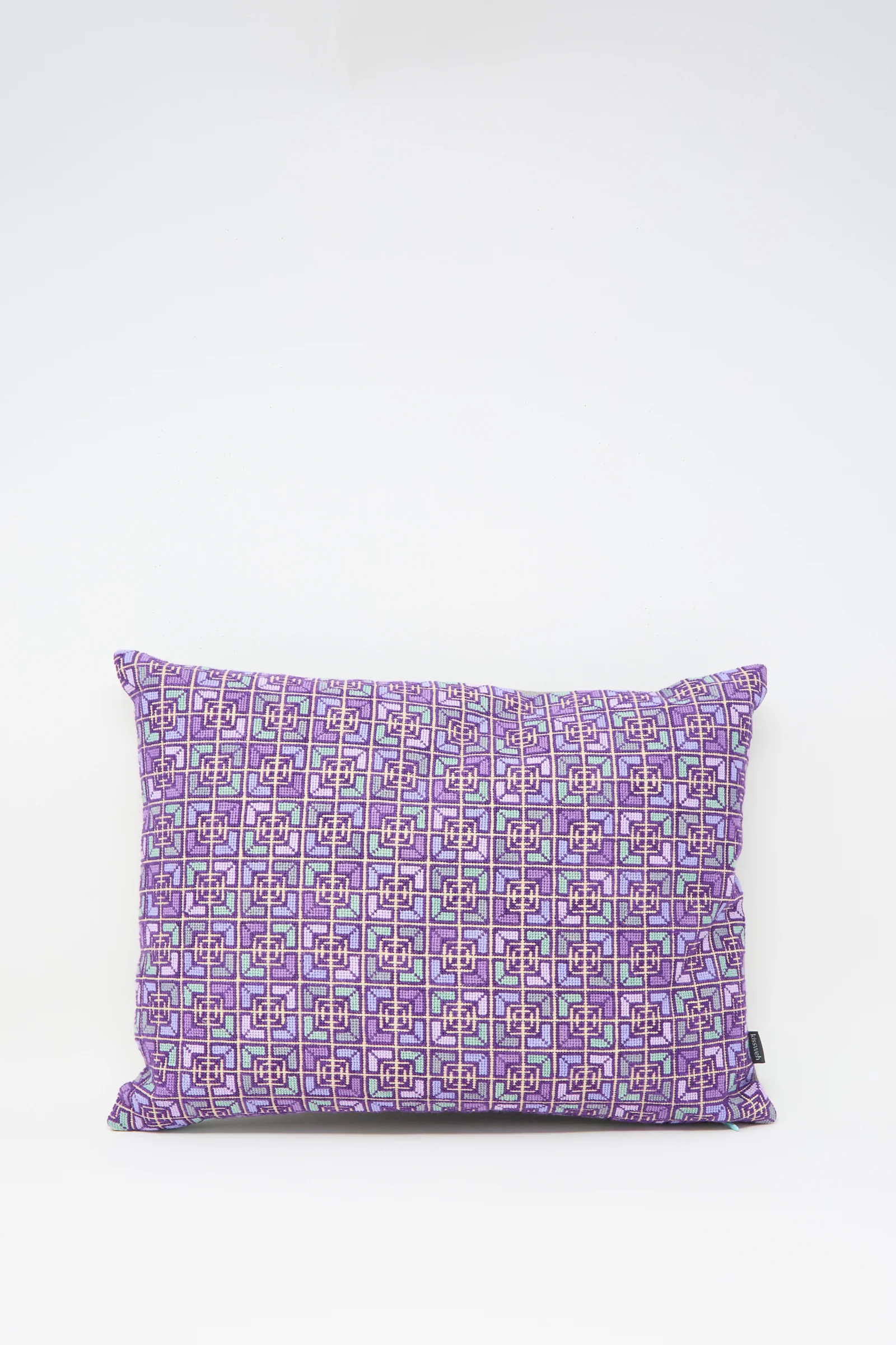 Rana Hand Embroidered Pillow in Lilac and Purple I