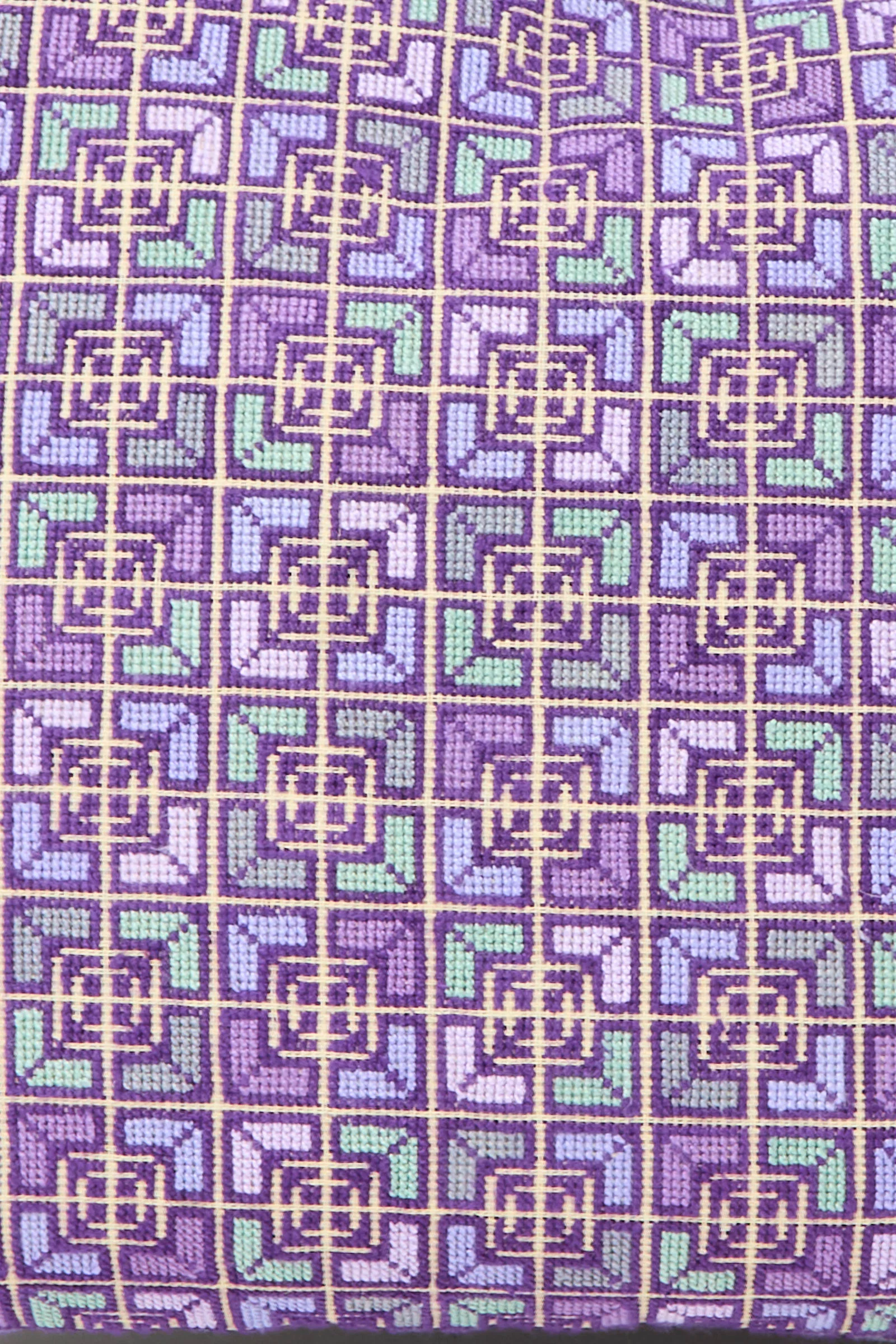 Rana Hand Embroidered Pillow in Lilac and Purple I - Image 2