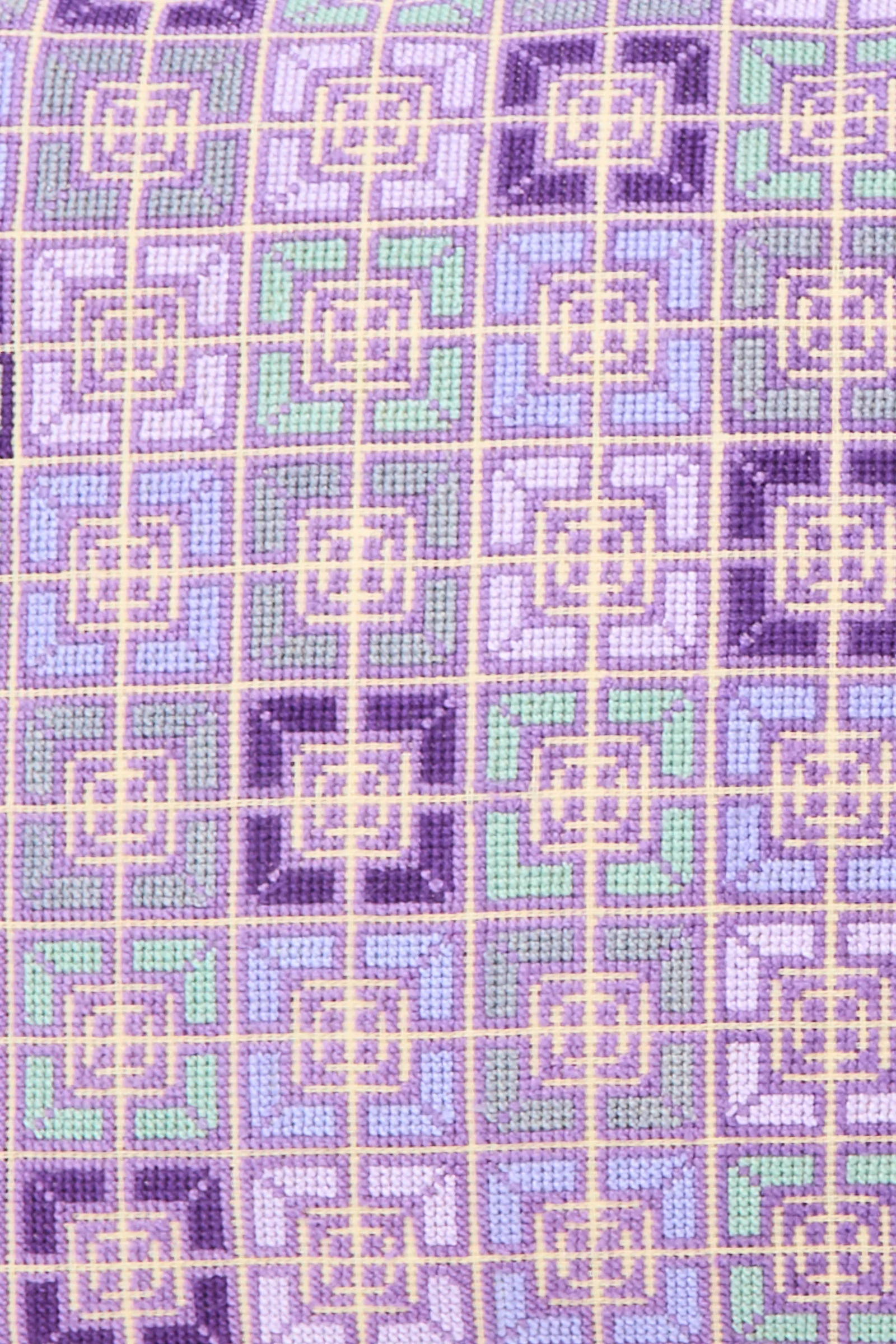 Rana Hand Embroidered Pillow in Lilac and Purple II - Image 2