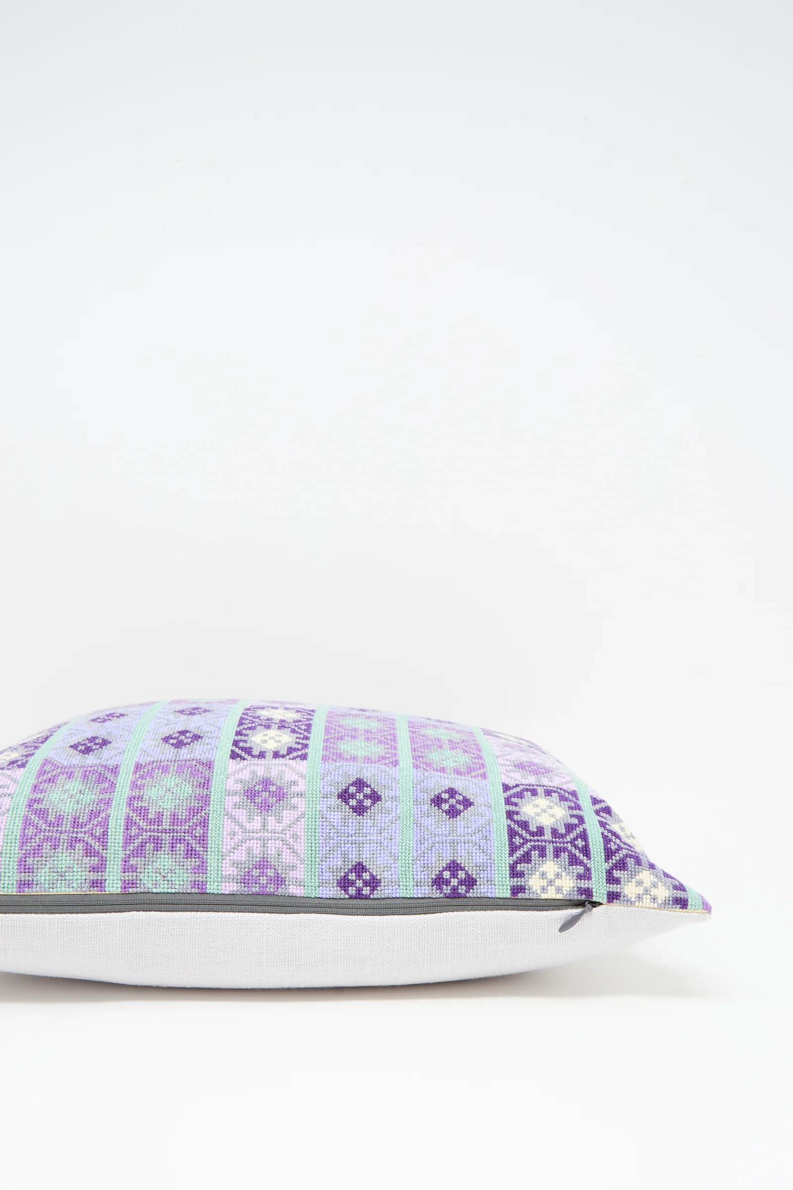 Wafa'a Hand Embroidered Pillow in Lilac - Image 5
