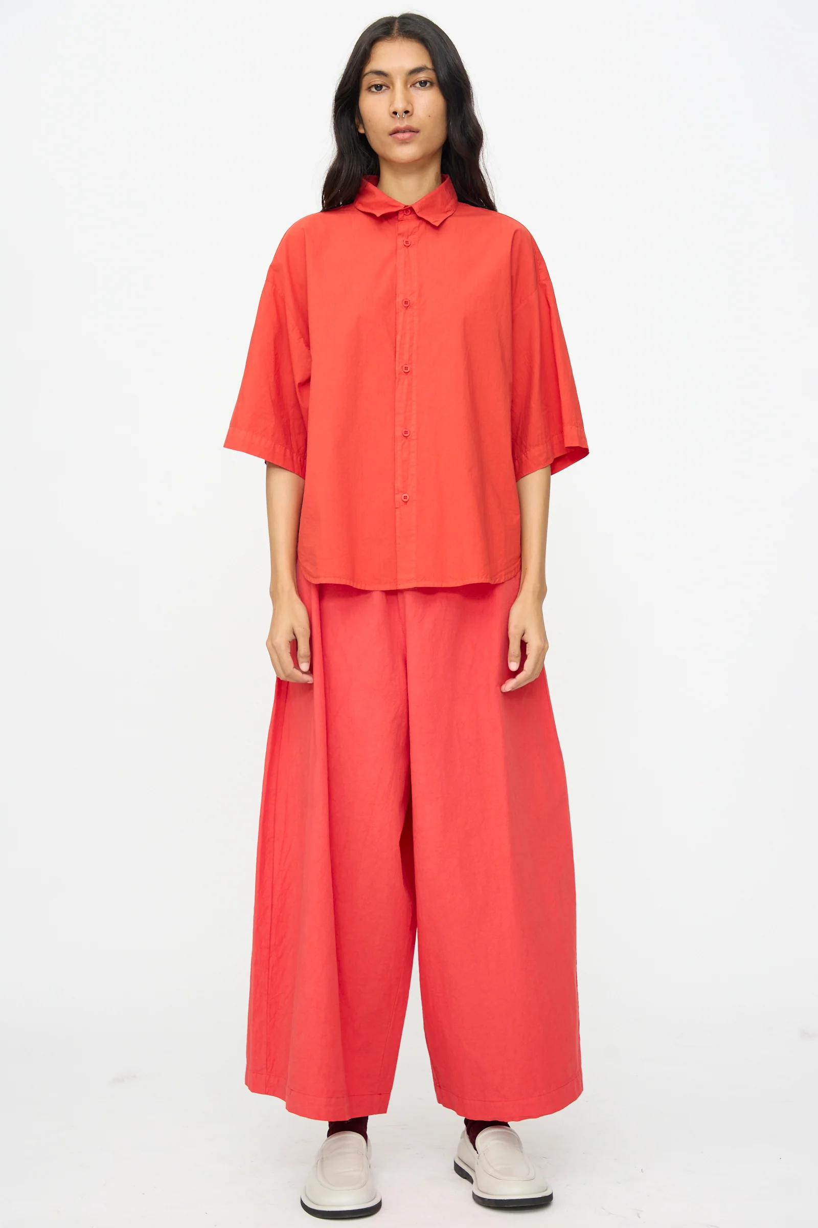 Cotton Egadi Shirt in Tango - Image 2