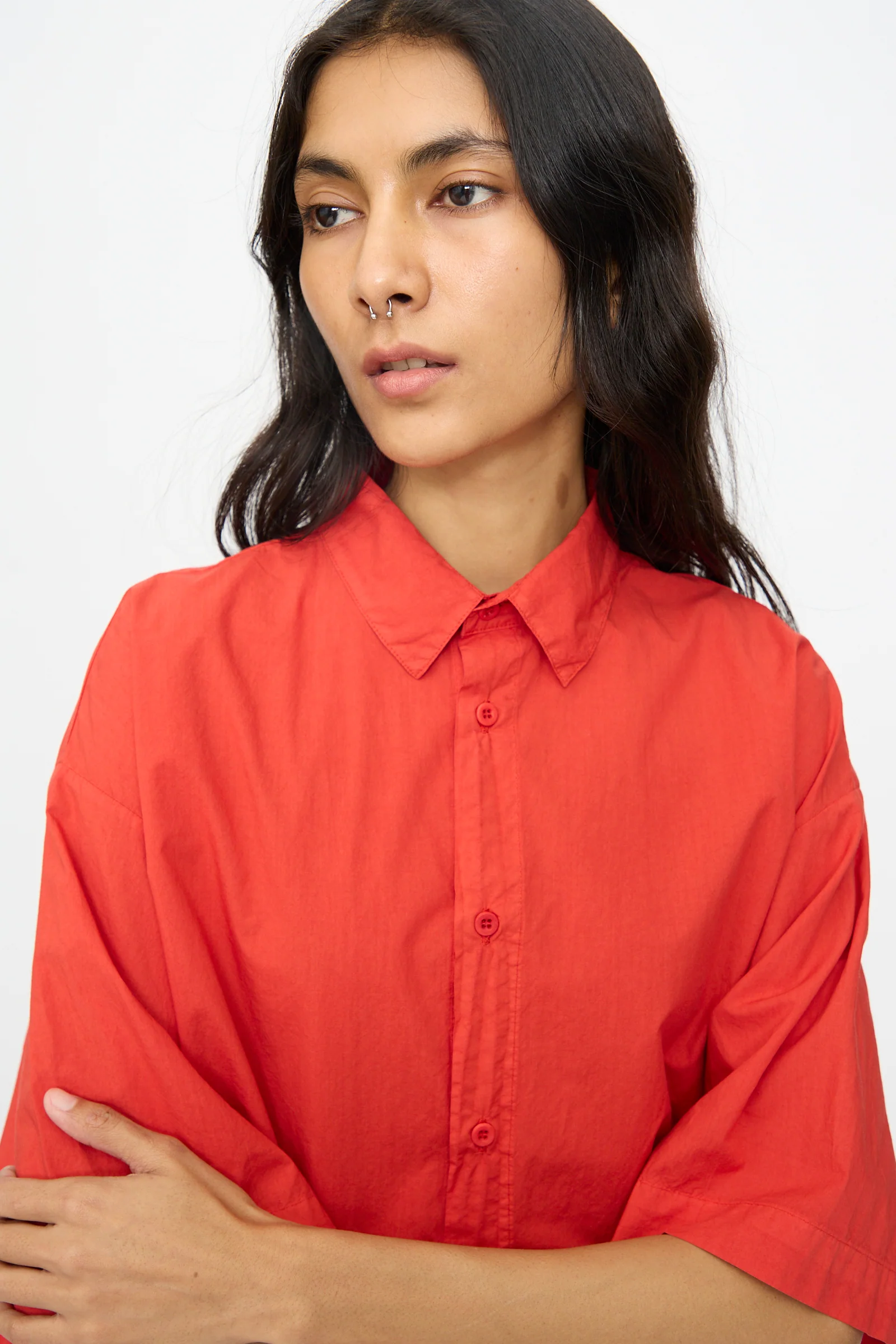 Cotton Egadi Shirt in Tango - Image 3