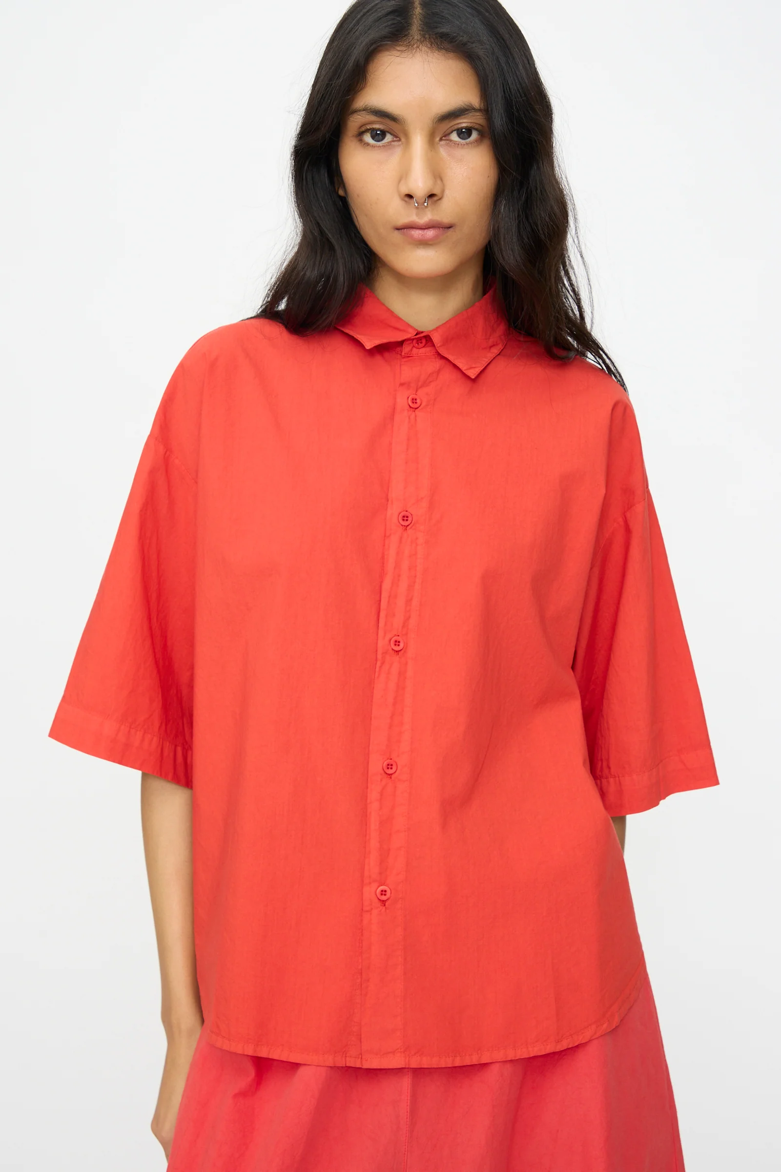 Cotton Egadi Shirt in Tango - Image 5