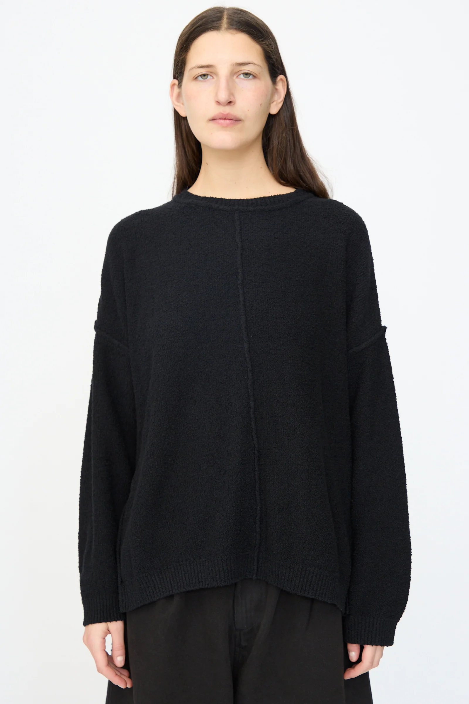 Boucle Crewneck in Black - Image 4