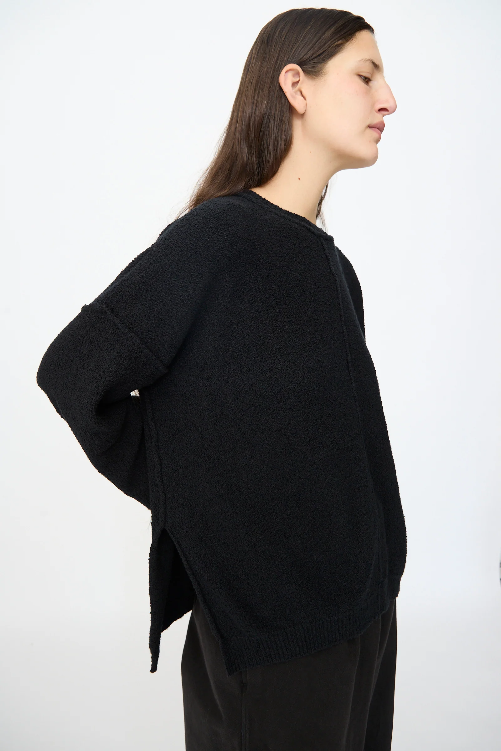 Boucle Crewneck in Black - Image 5