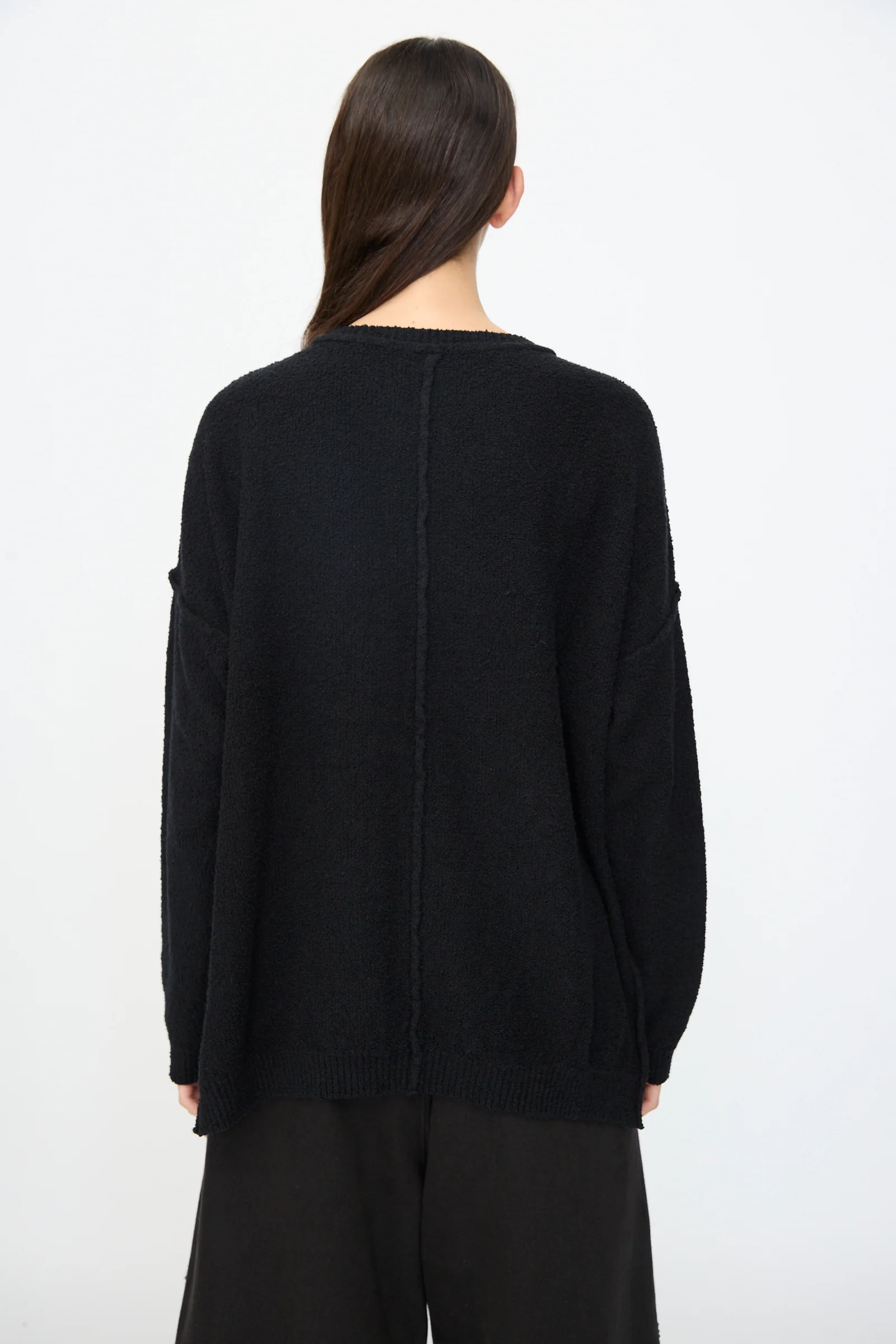 Boucle Crewneck in Black - Image 6