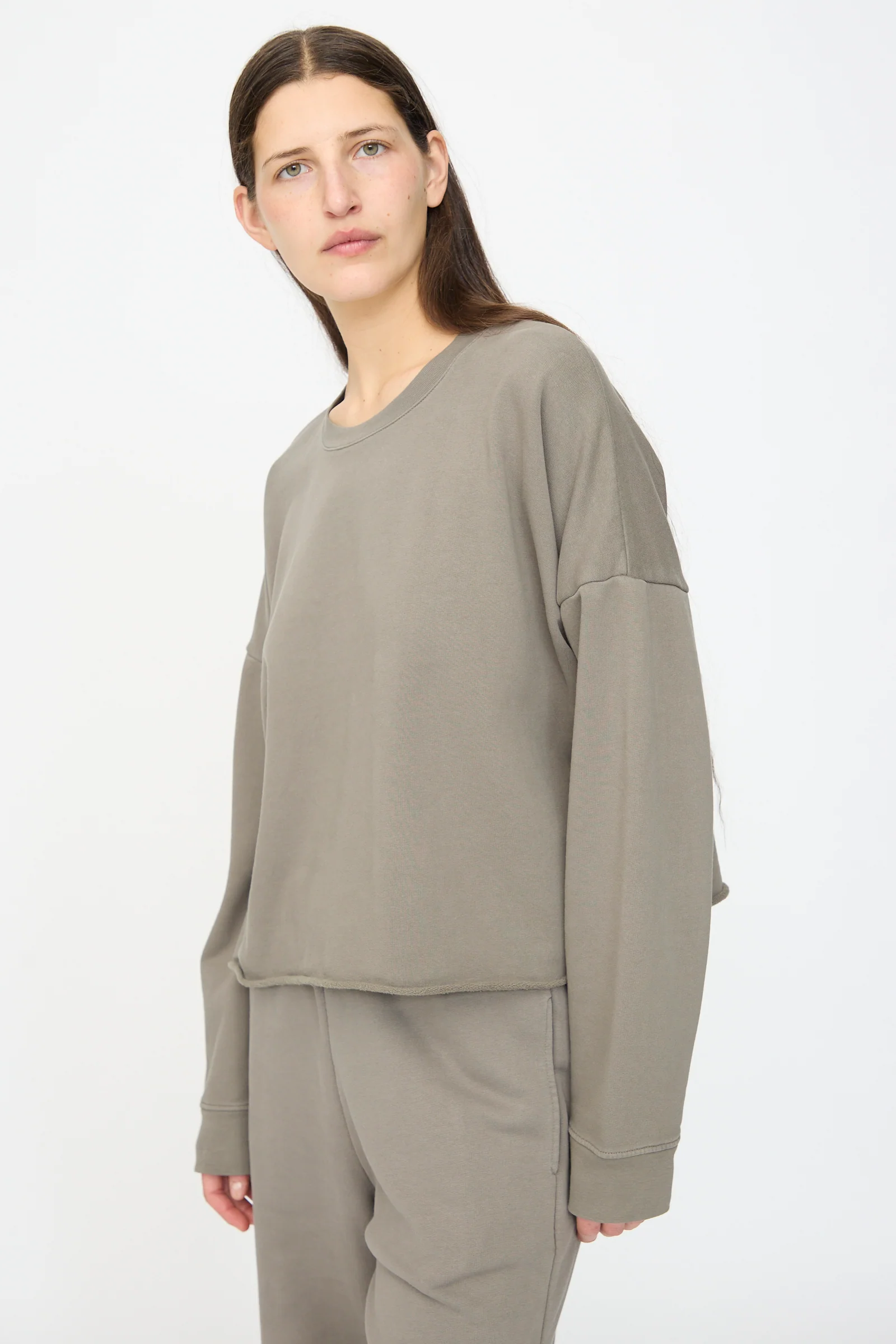 Fleece Crewneck in Fatigue - Image 4