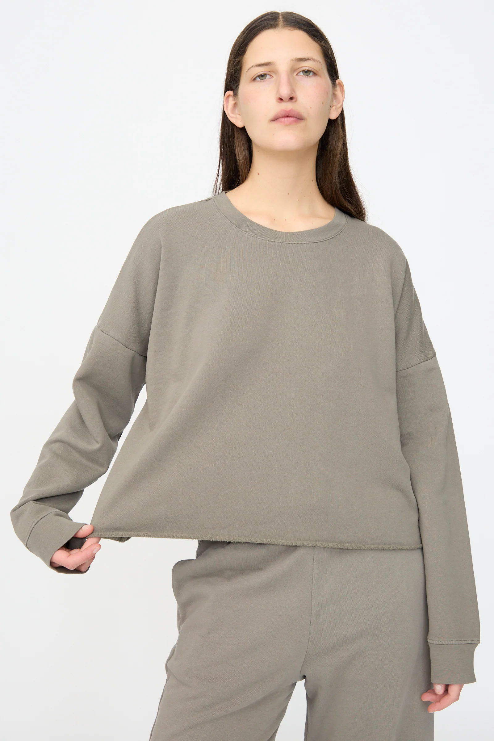Fleece Crewneck in Fatigue - Image 5