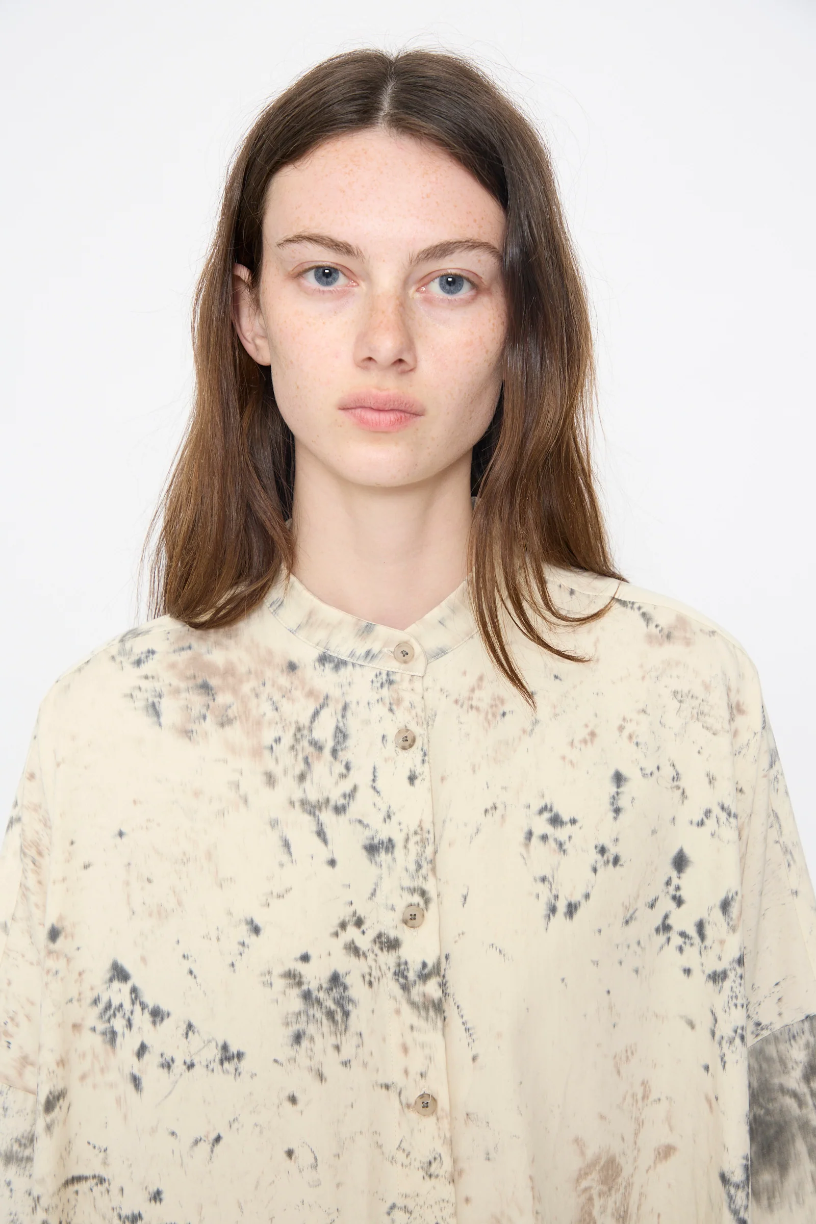Handpaint Shirt Dress in Natural - Image 3