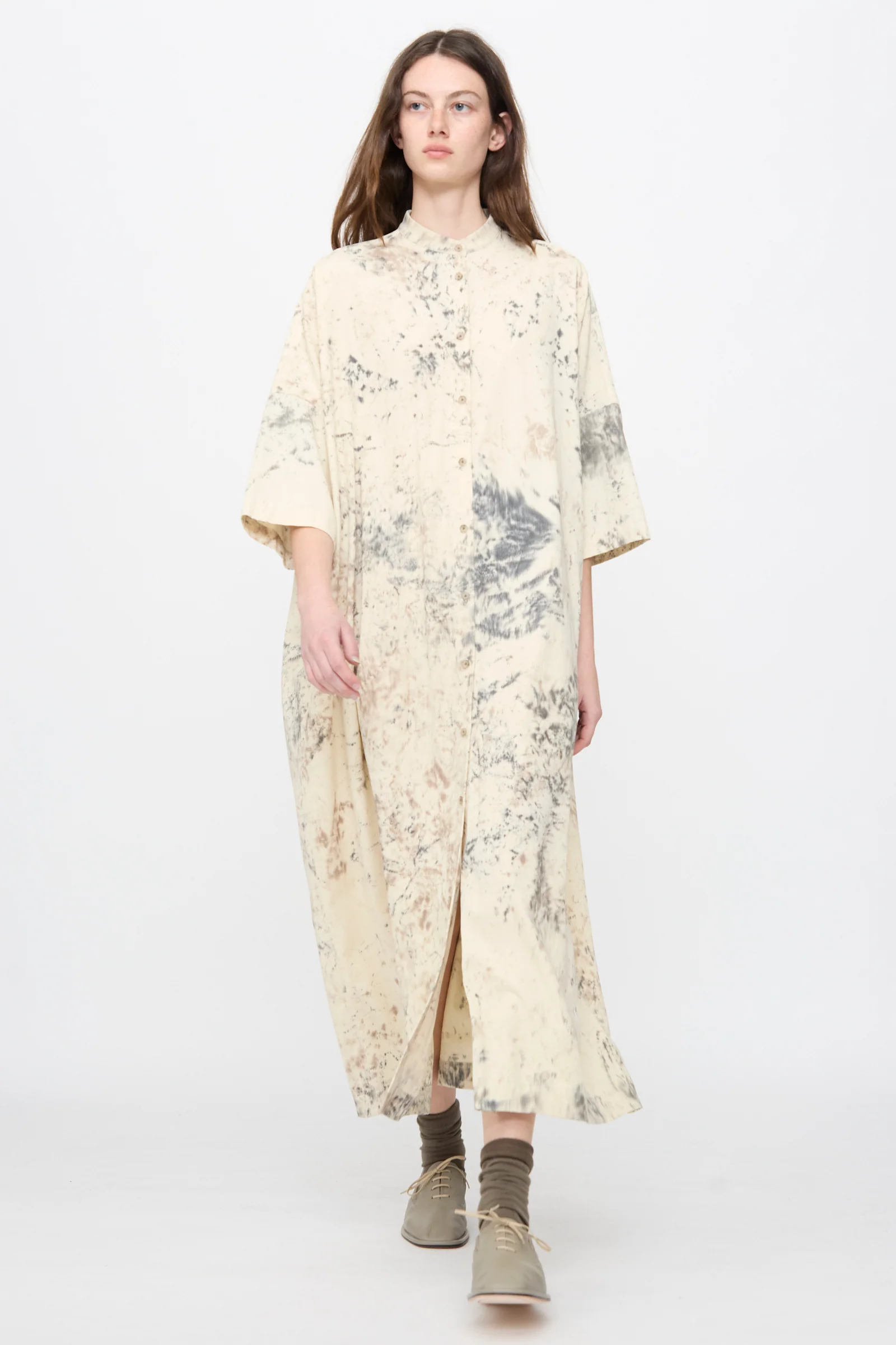 Handpaint Shirt Dress in Natural - Image 4