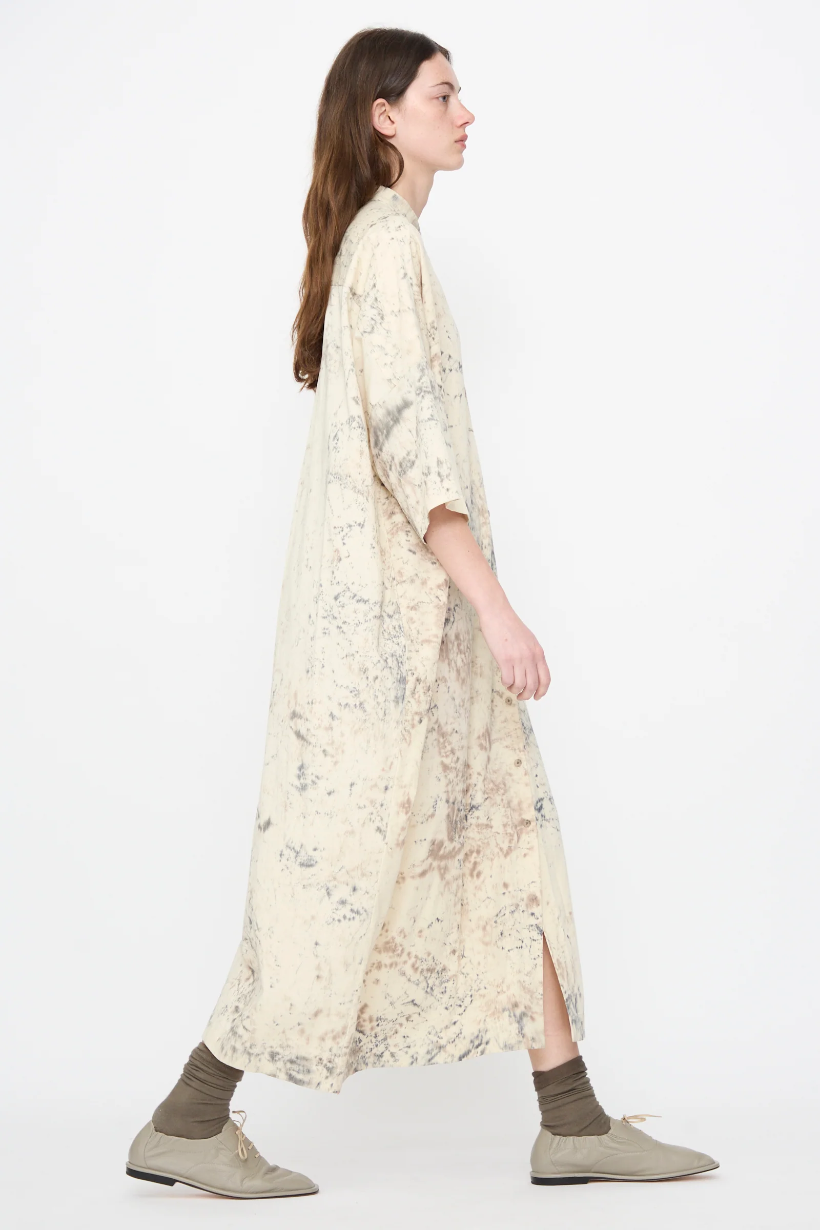 Handpaint Shirt Dress in Natural - Image 5