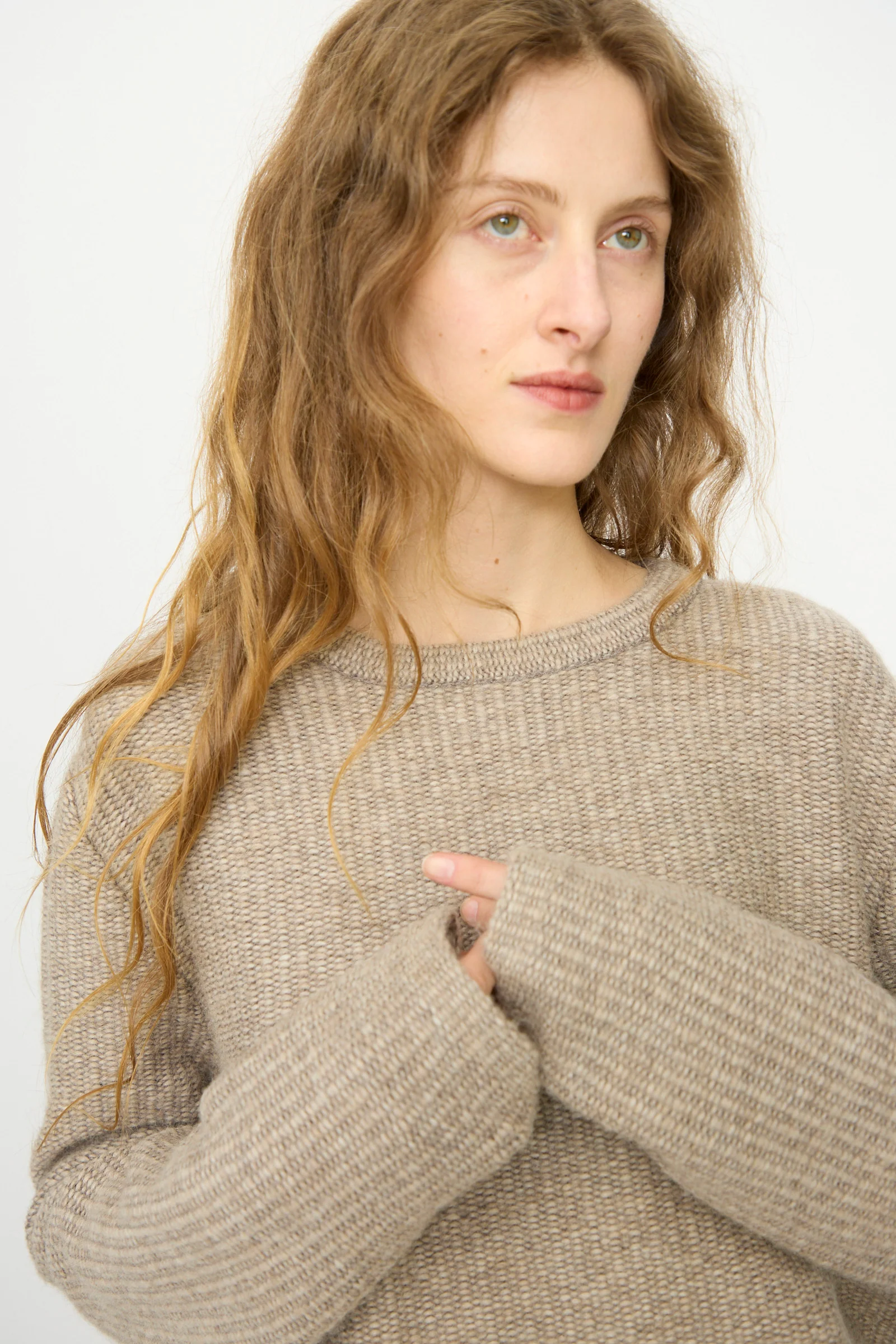 Knitweave Pullover in Oatmeal - Image 3