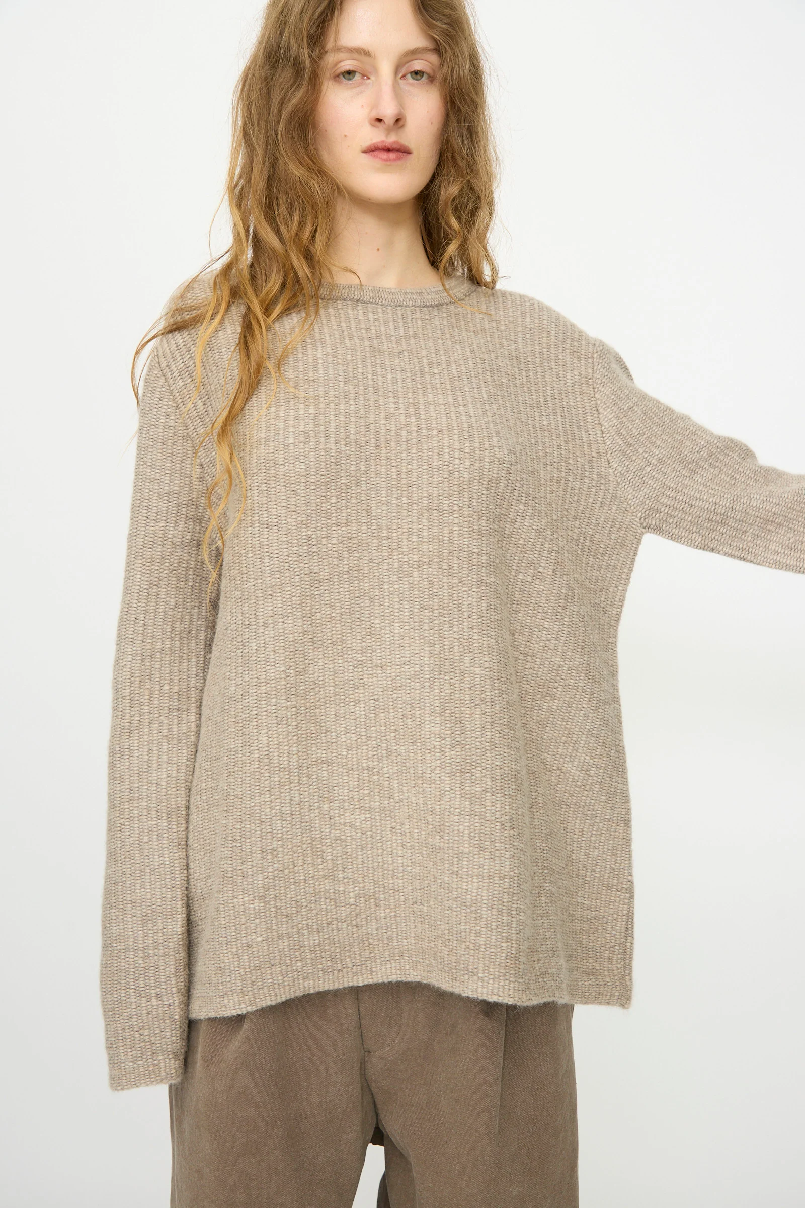 Knitweave Pullover in Oatmeal - Image 5