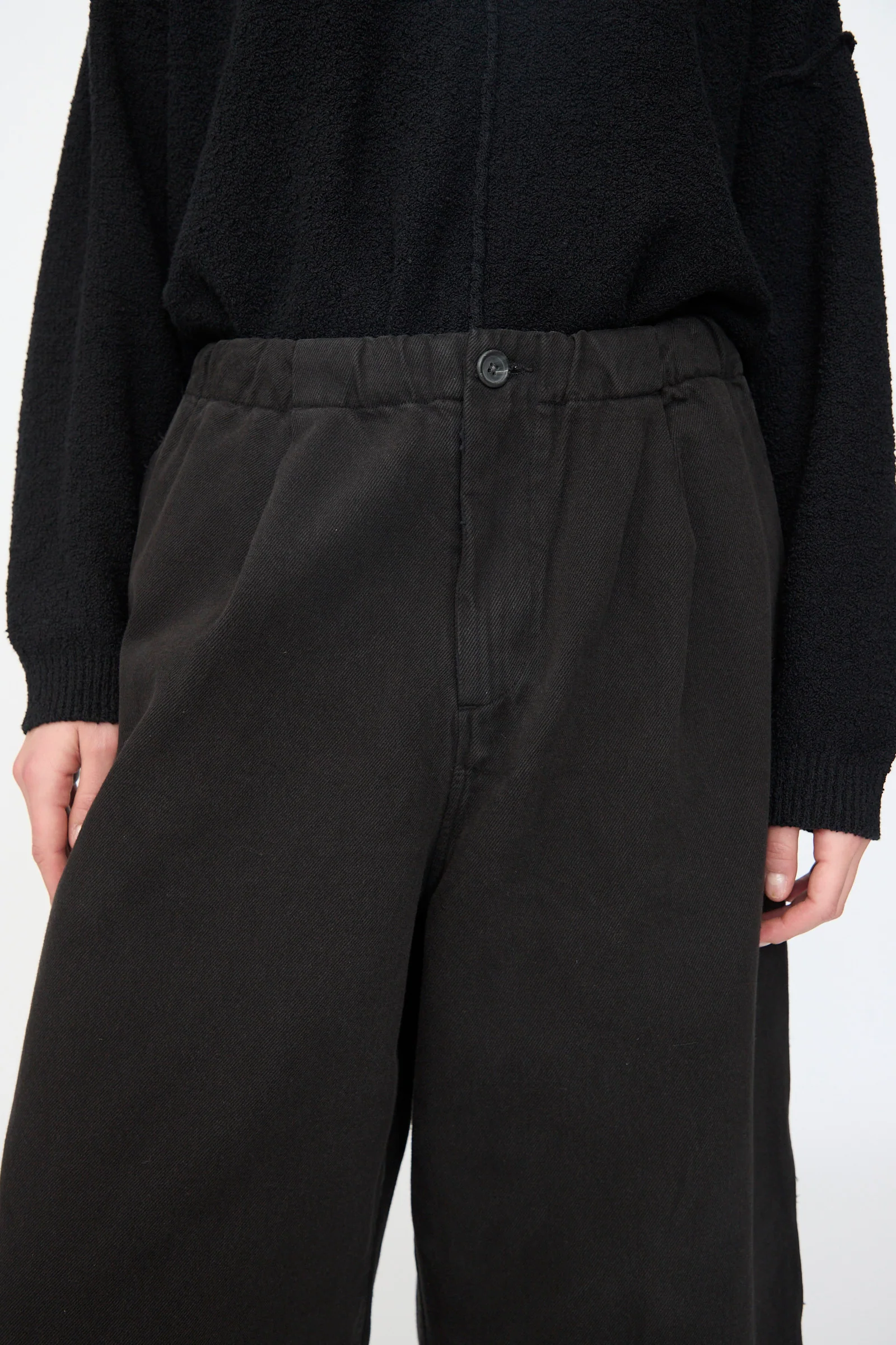 Washed Crop Trouser in Black - Image 3
