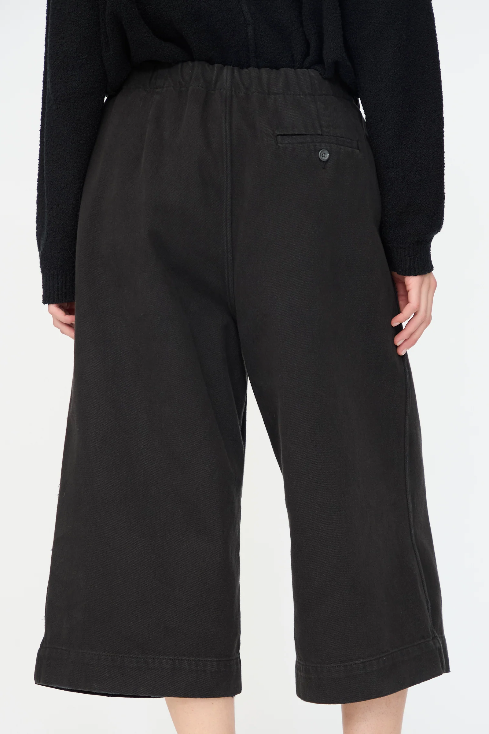Washed Crop Trouser in Black - Image 6