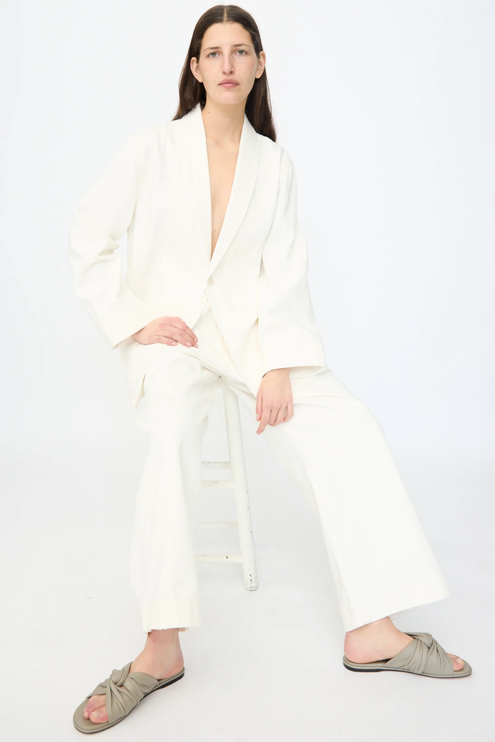 Washed Jacket in White - Image 4
