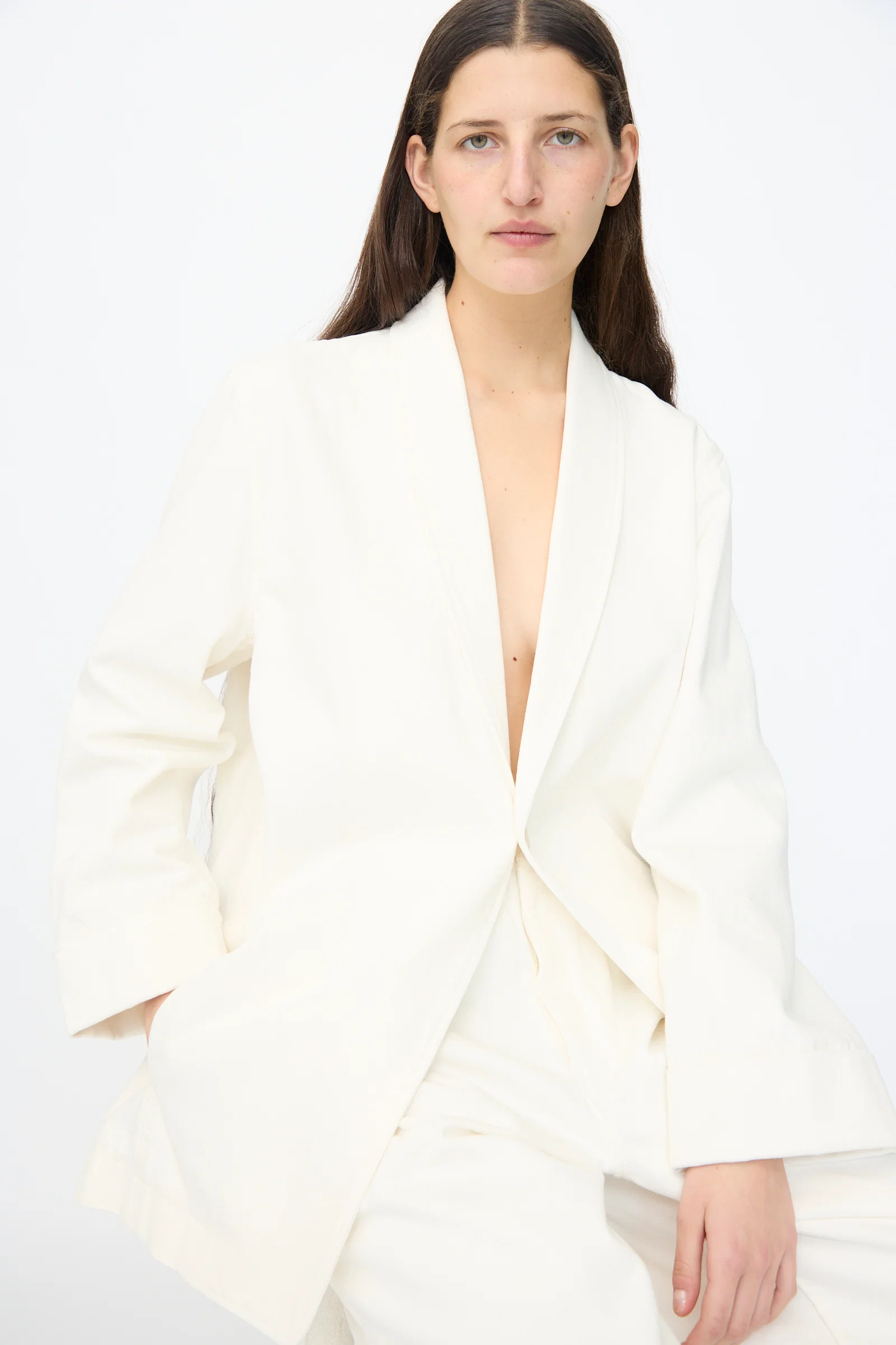 Washed Jacket in White - Image 5