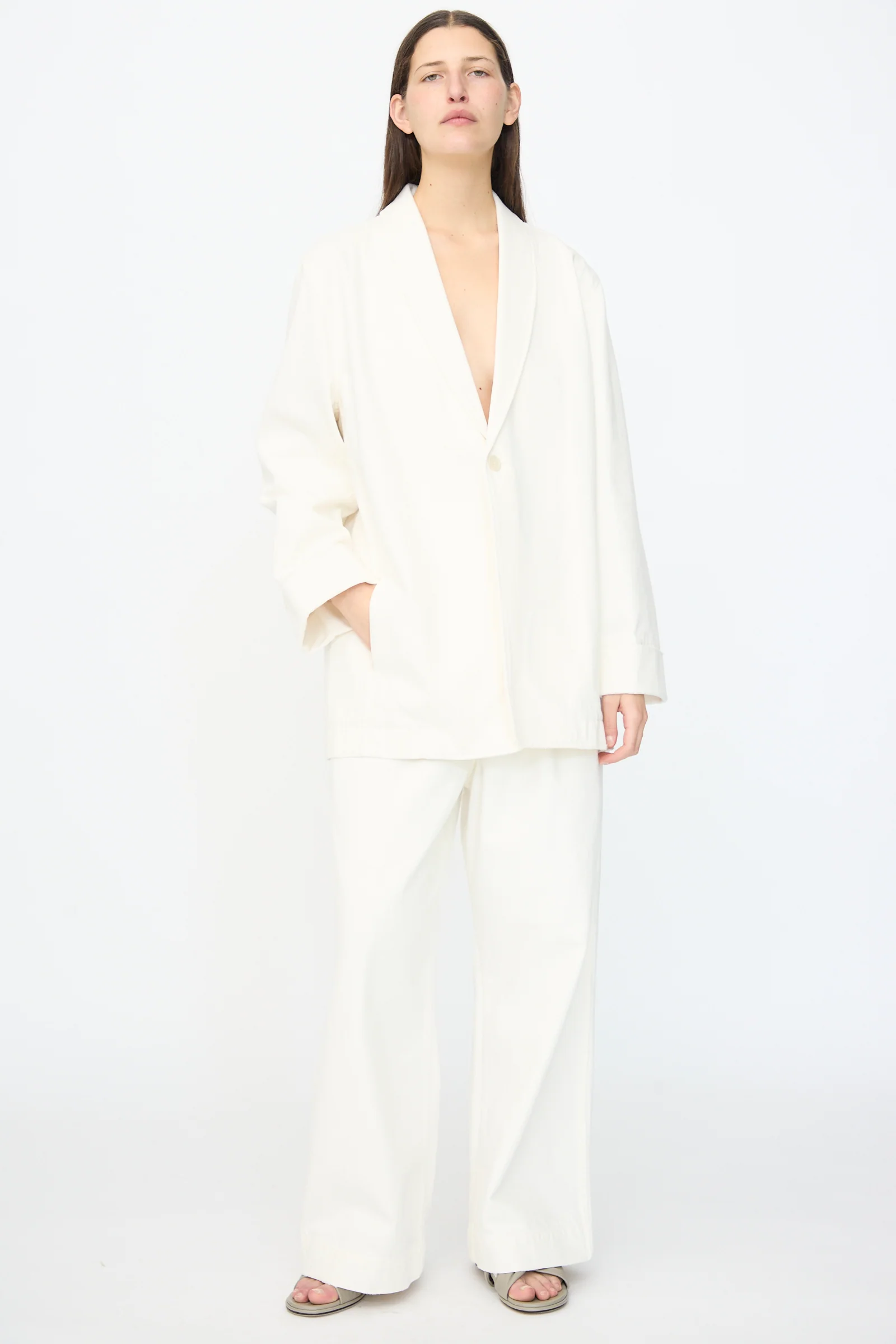 Washed Jacket in White - Image 6