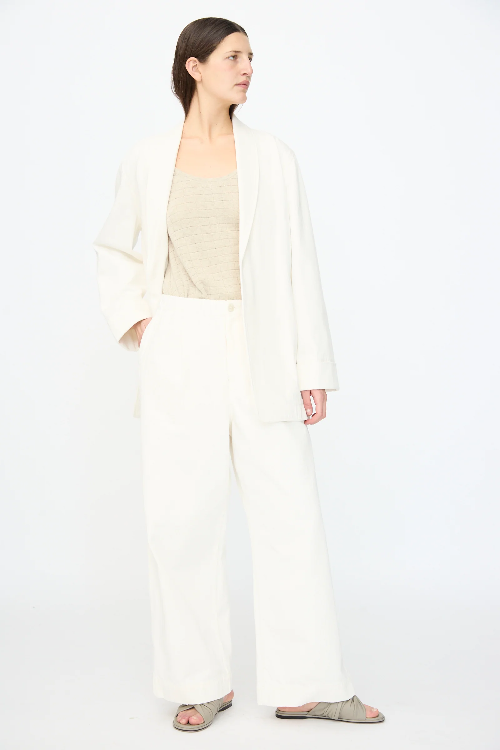 Washed Trouser in White - Image 4