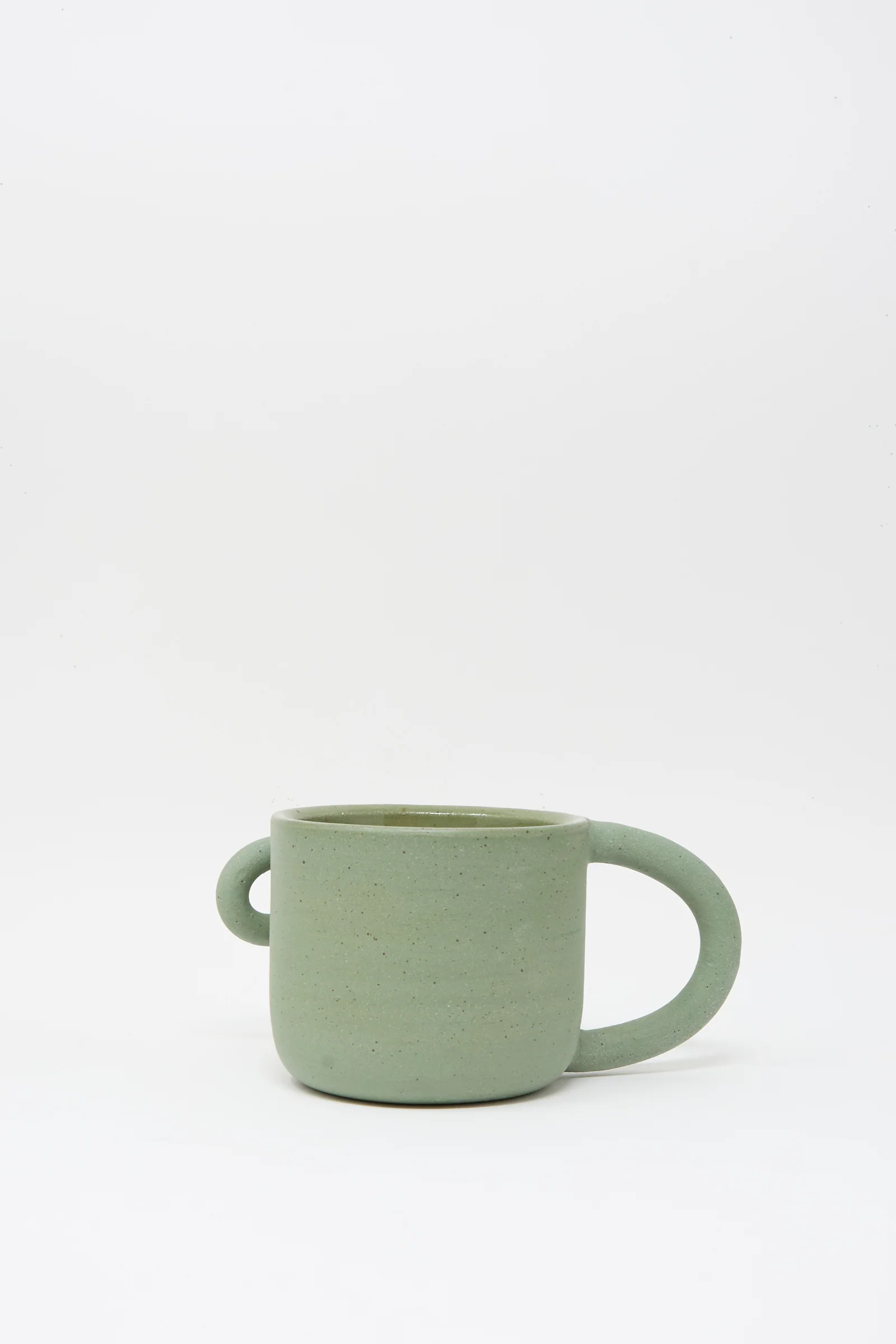 Hand Built Bow Mug in Sage - Image 4
