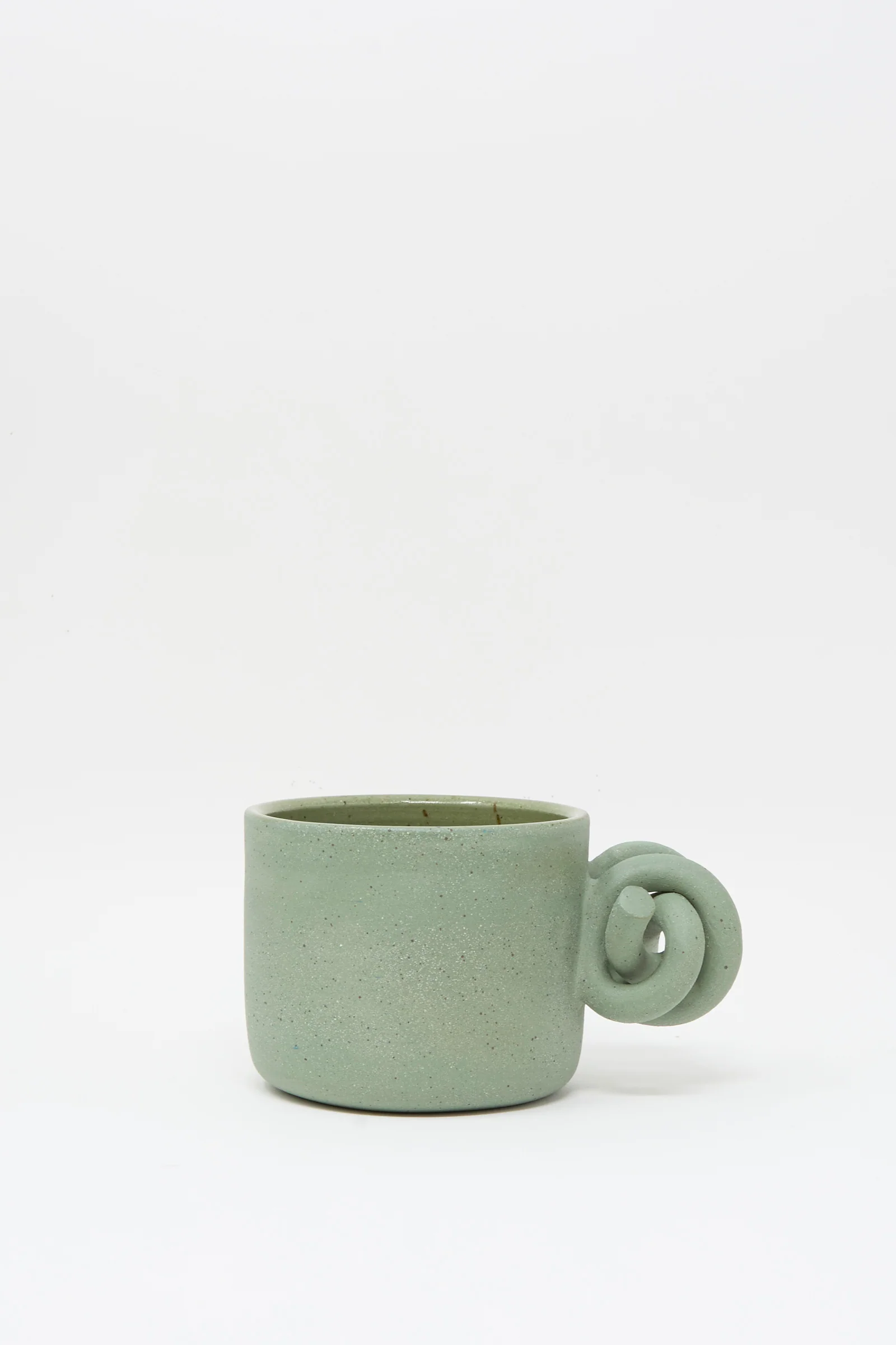 Hand Built Knot Mug in Sage II - Image 2