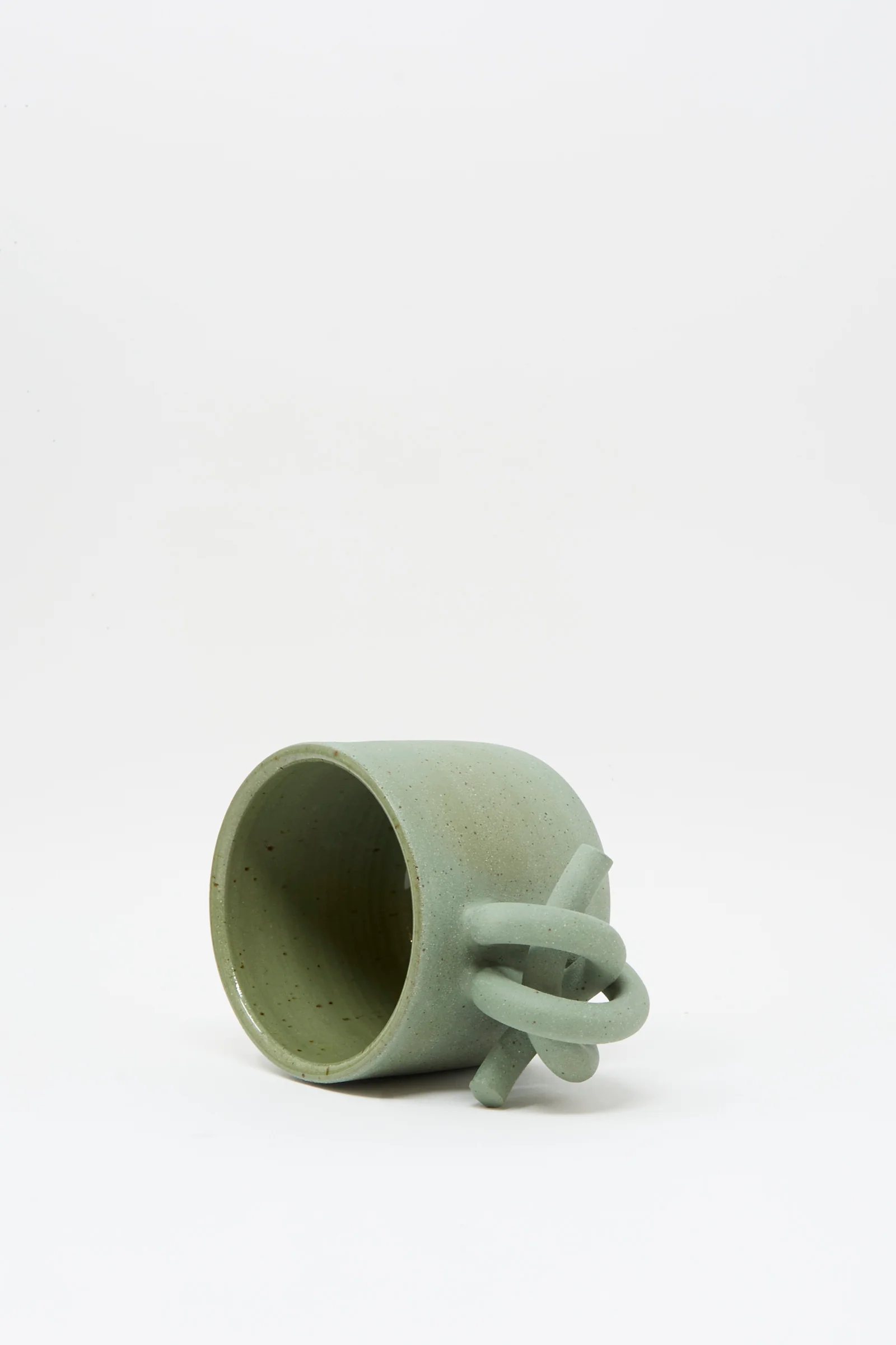 Hand Built Knot Mug in Sage II - Image 3