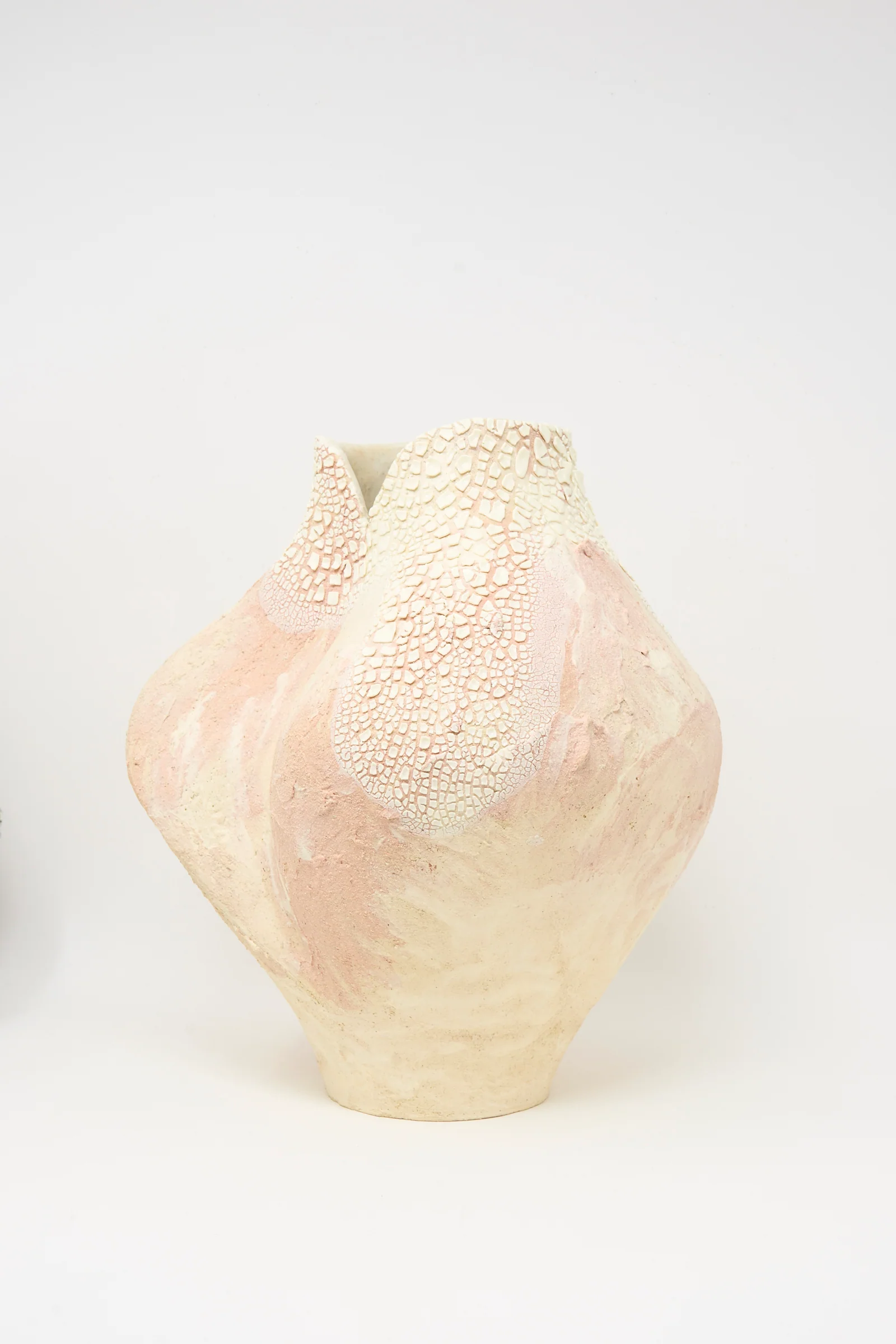Hand Built Textured Vessel in Pale Pink - Image 3