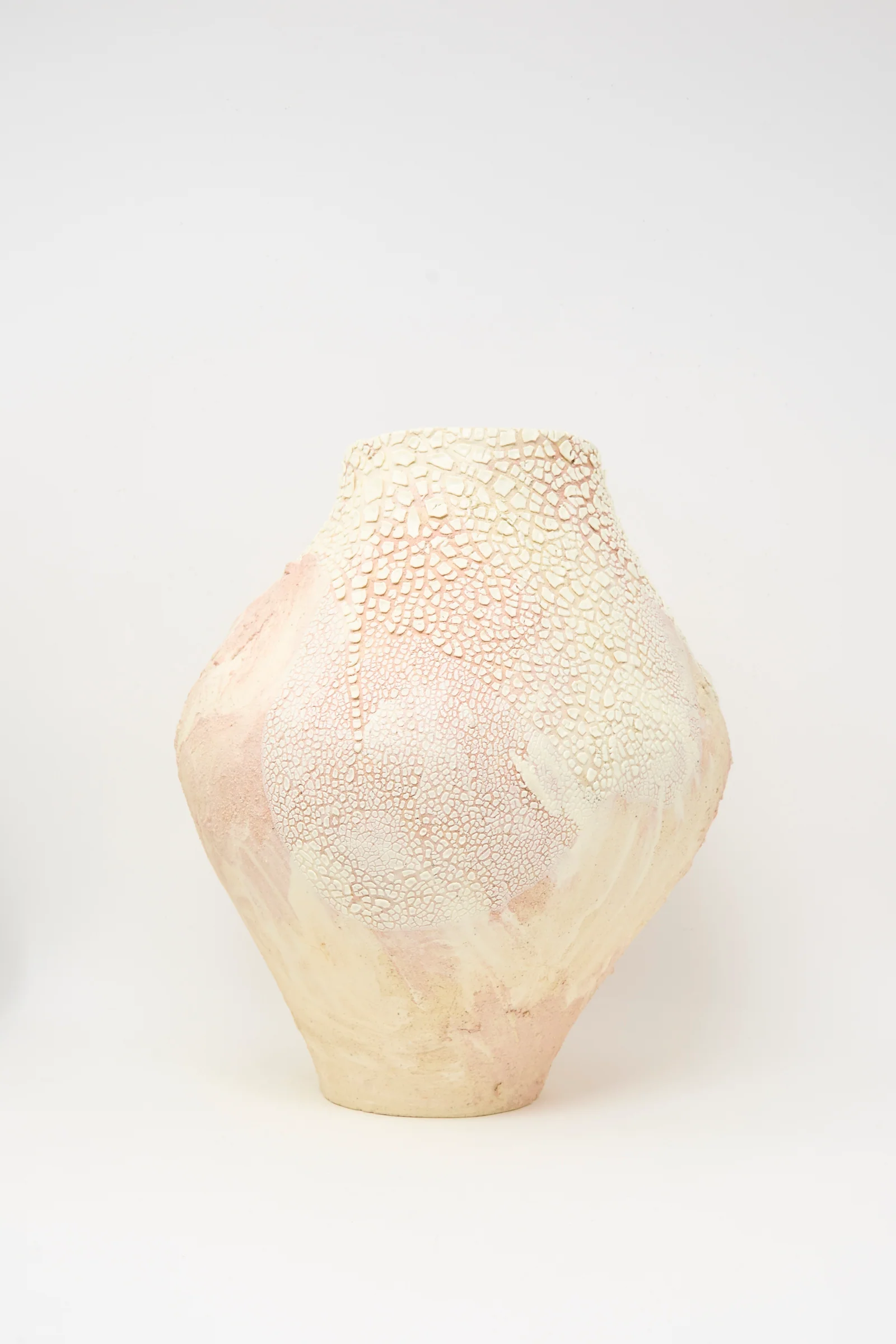 Hand Built Textured Vessel in Pale Pink - Image 4