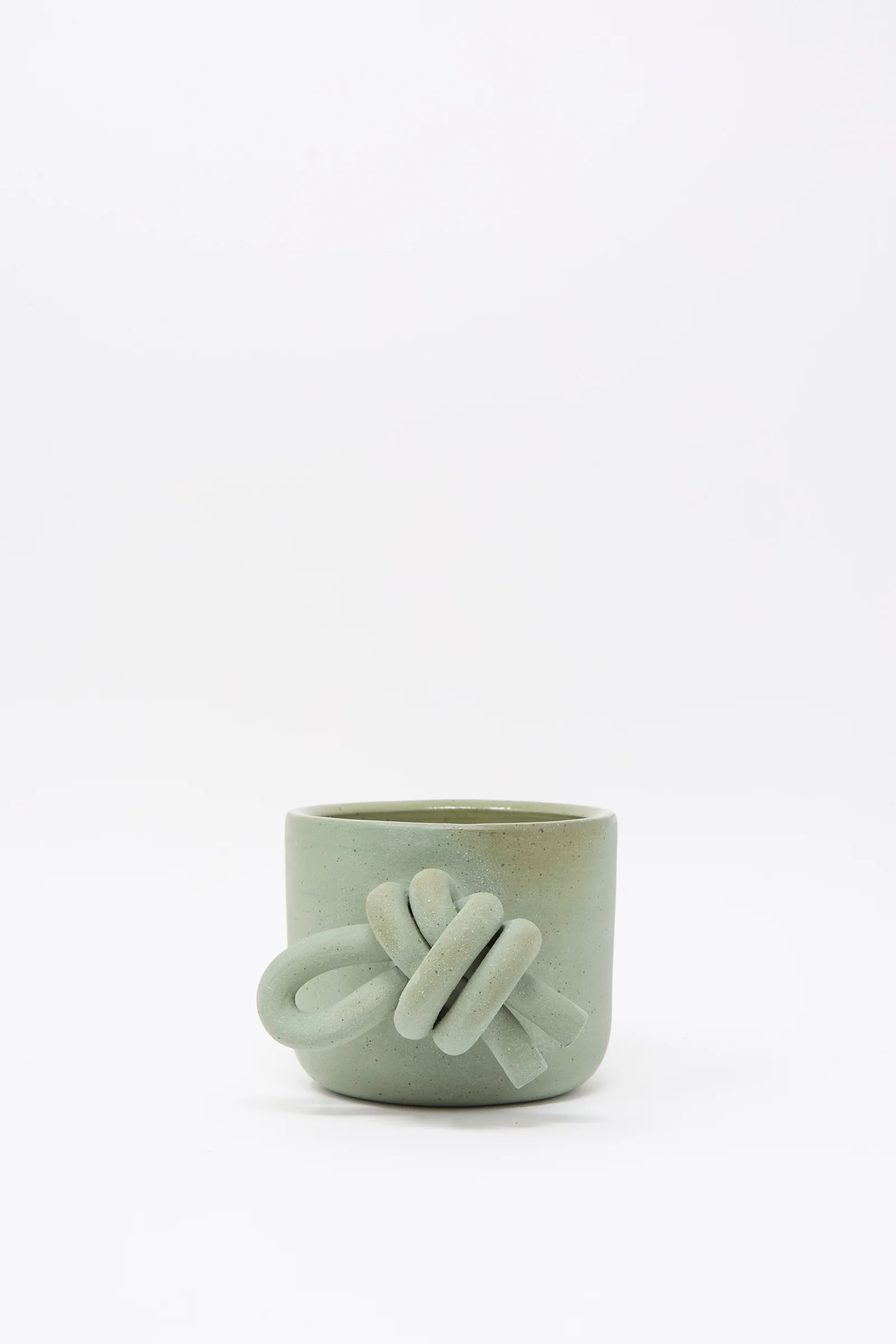 Hand Built Knot Mug in Sage I - Image 2