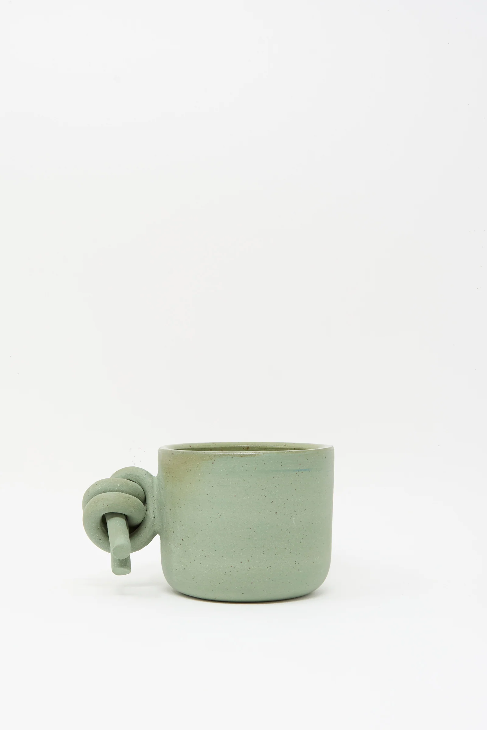Hand Built Knot Mug in Sage I - Image 3