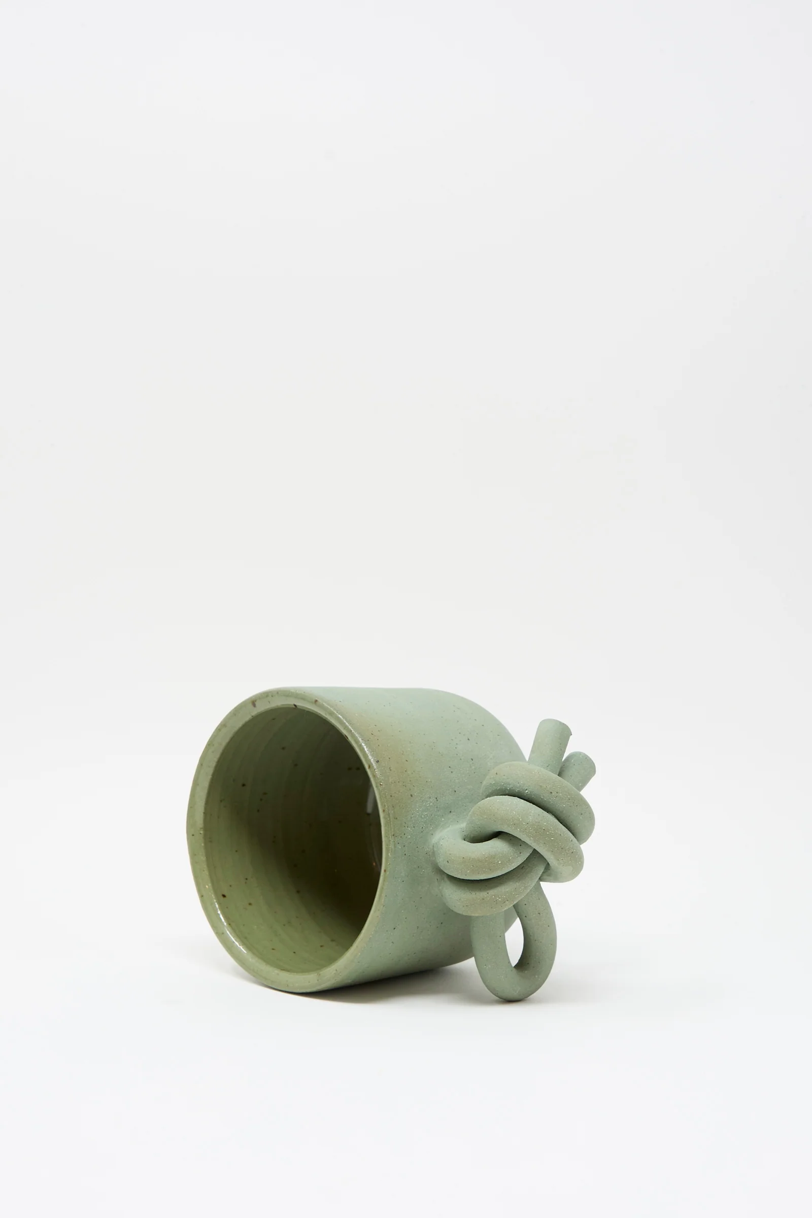 Hand Built Knot Mug in Sage I - Image 4