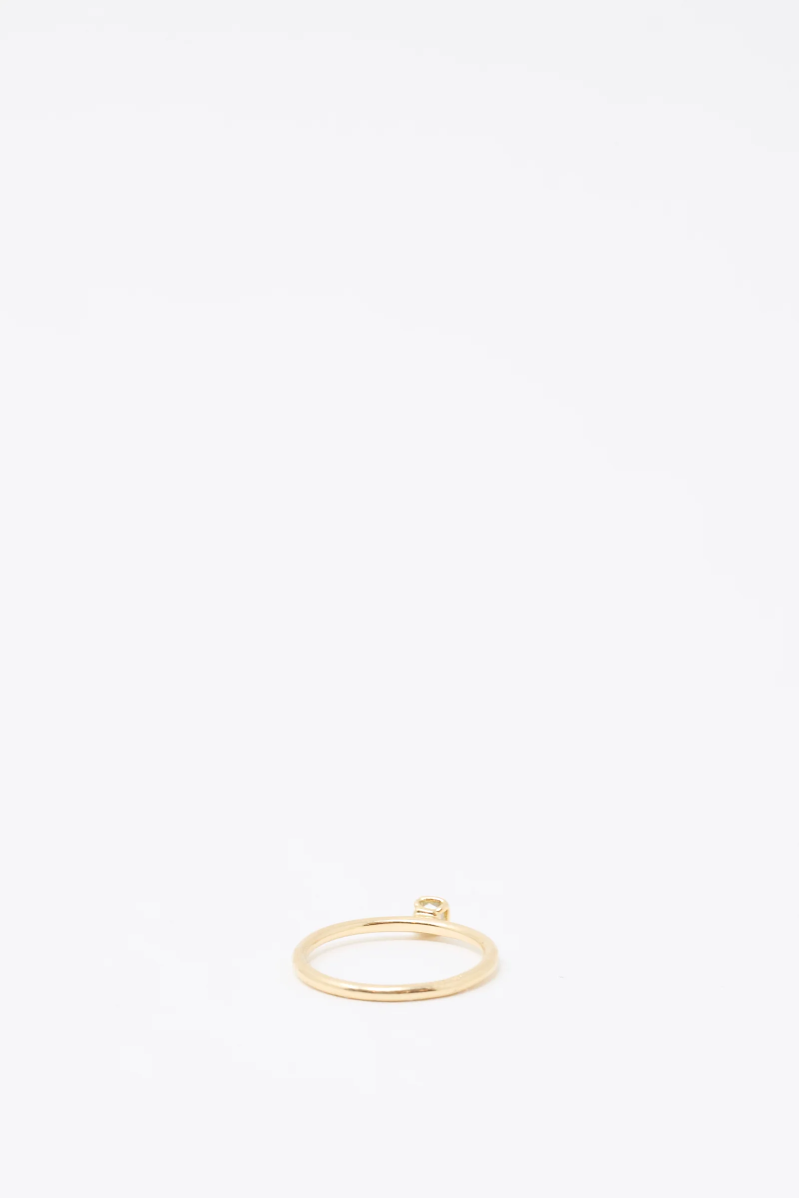 14K Floating Ring in Petite Light Green Rose Cut Mineral Diamond - Image 4