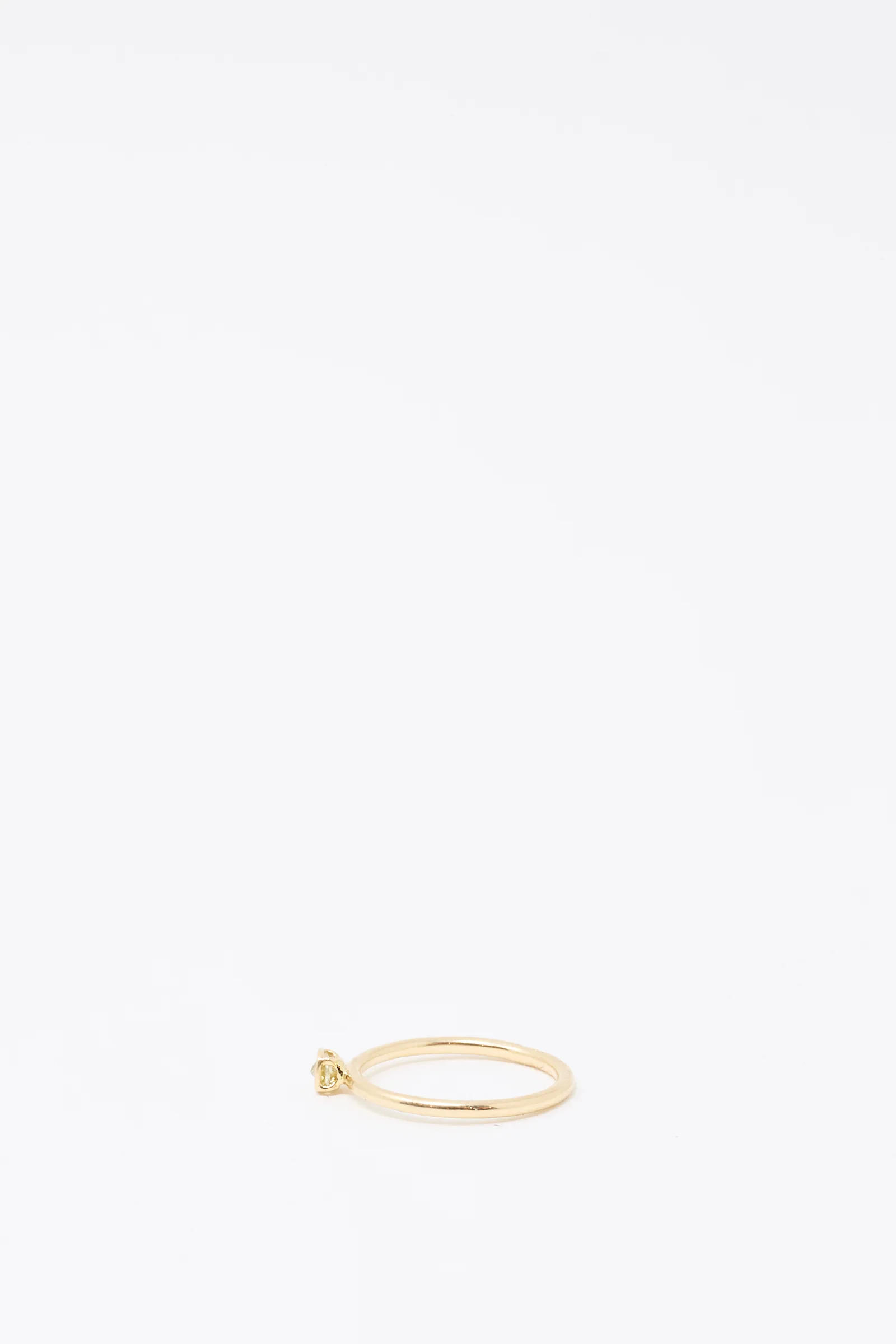 14K Floating Ring in Petite Light Green Rose Cut Mineral Diamond - Image 5