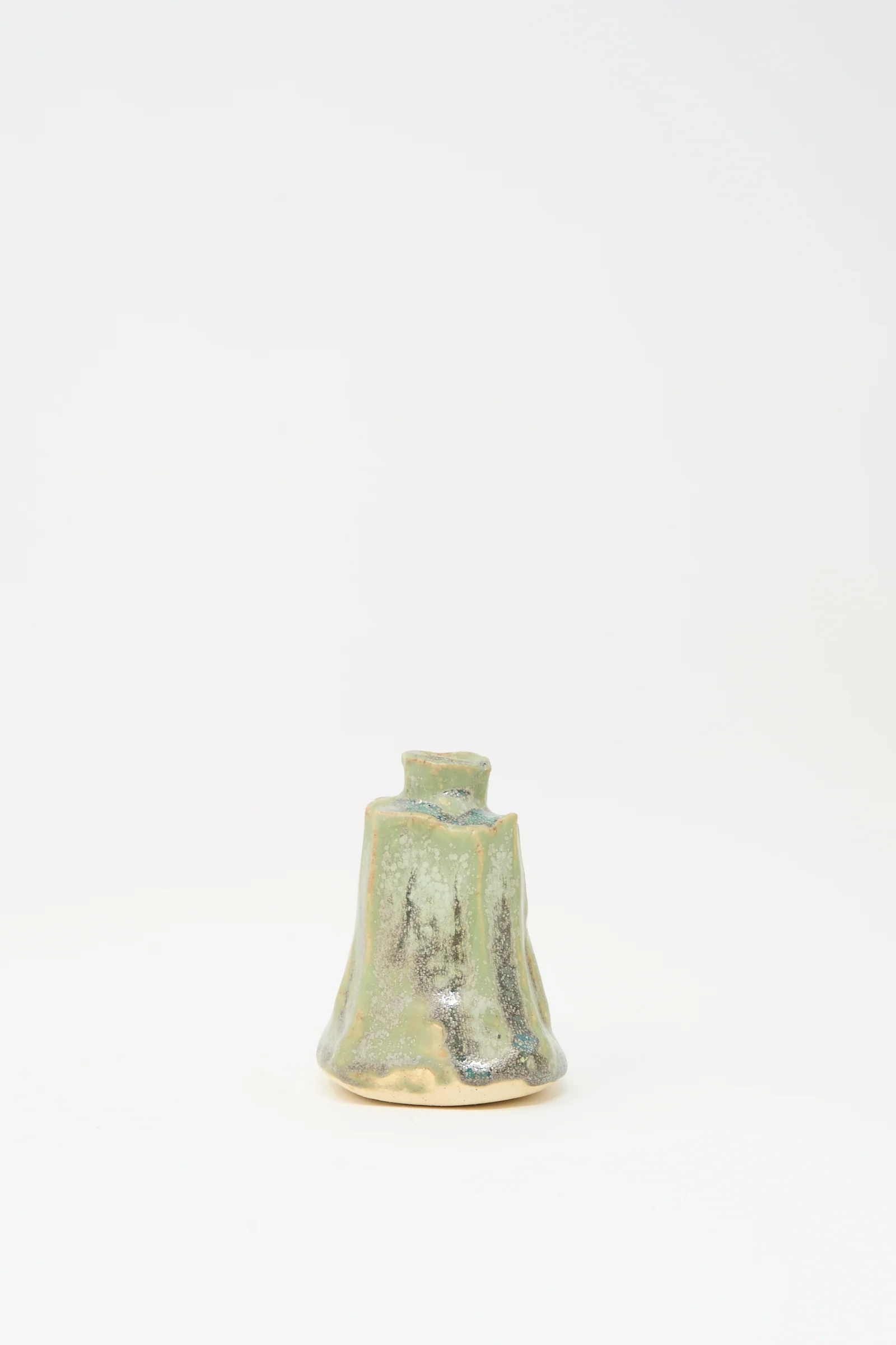 Carved Bud Vase in Lichen Green