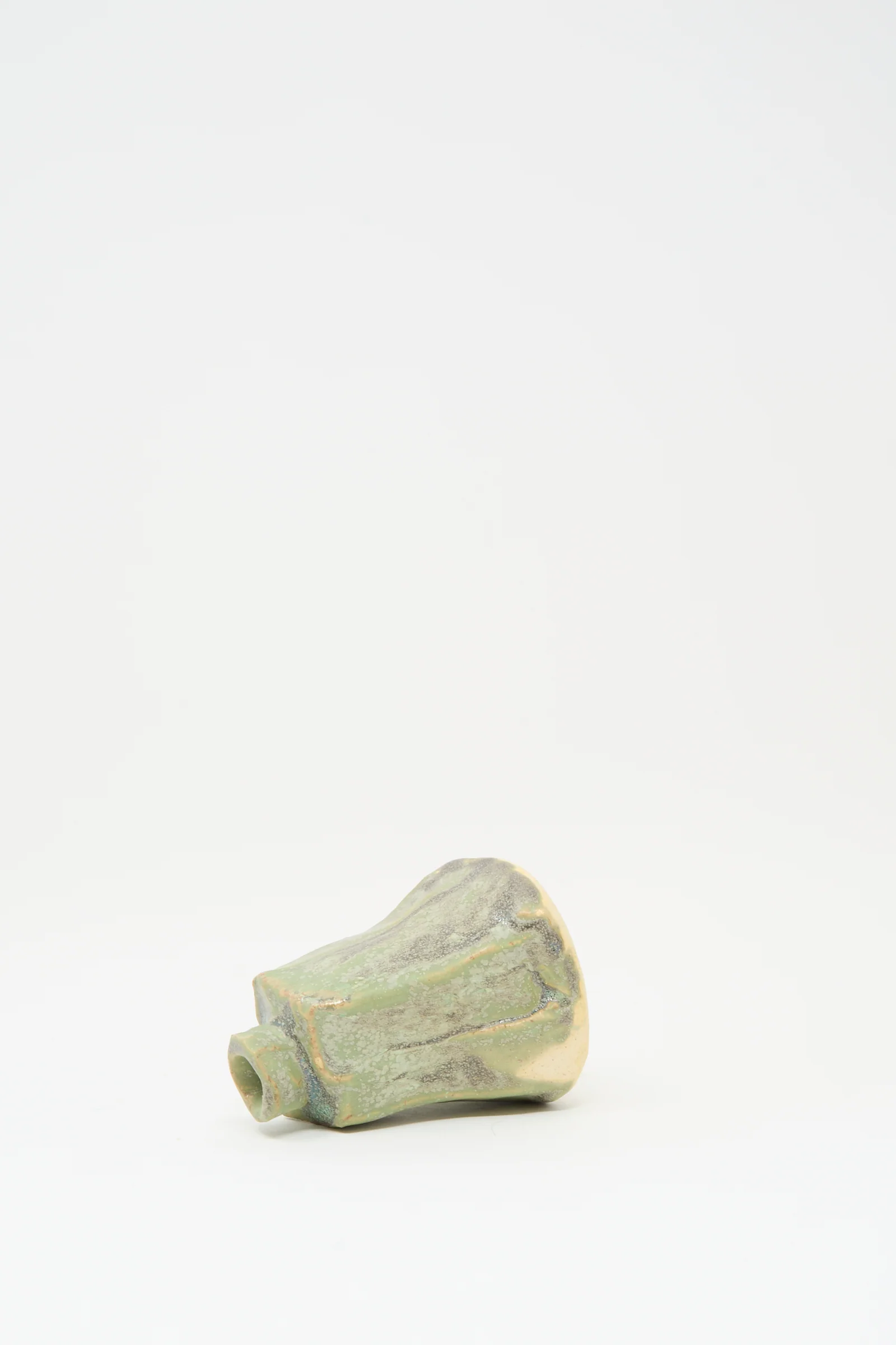Carved Bud Vase in Lichen Green - Image 2