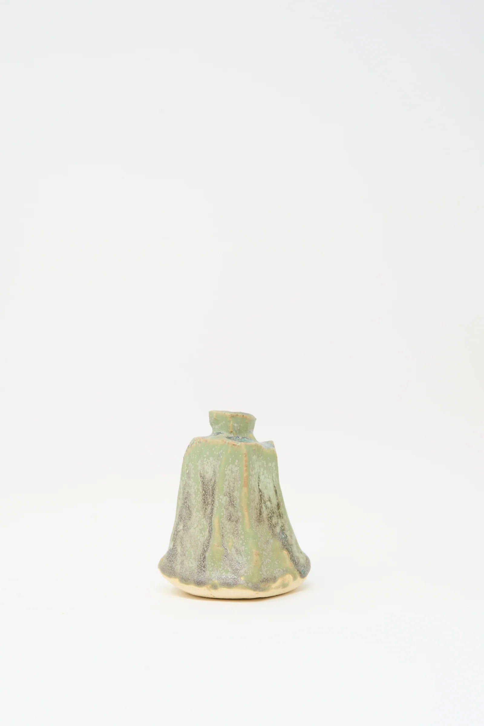 Carved Bud Vase in Lichen Green - Image 3