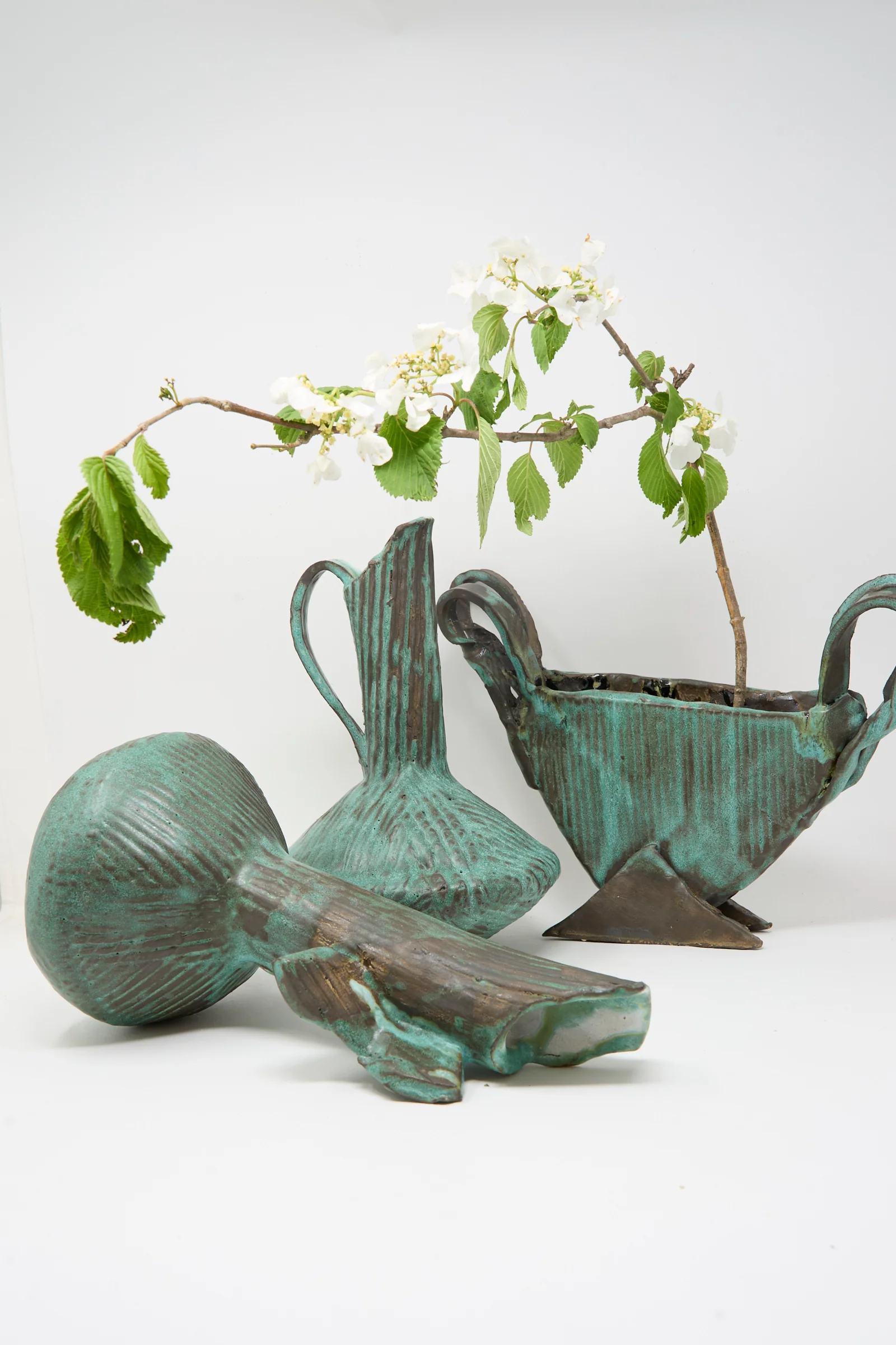 Corrugated Pitcher in Green I - Image 3