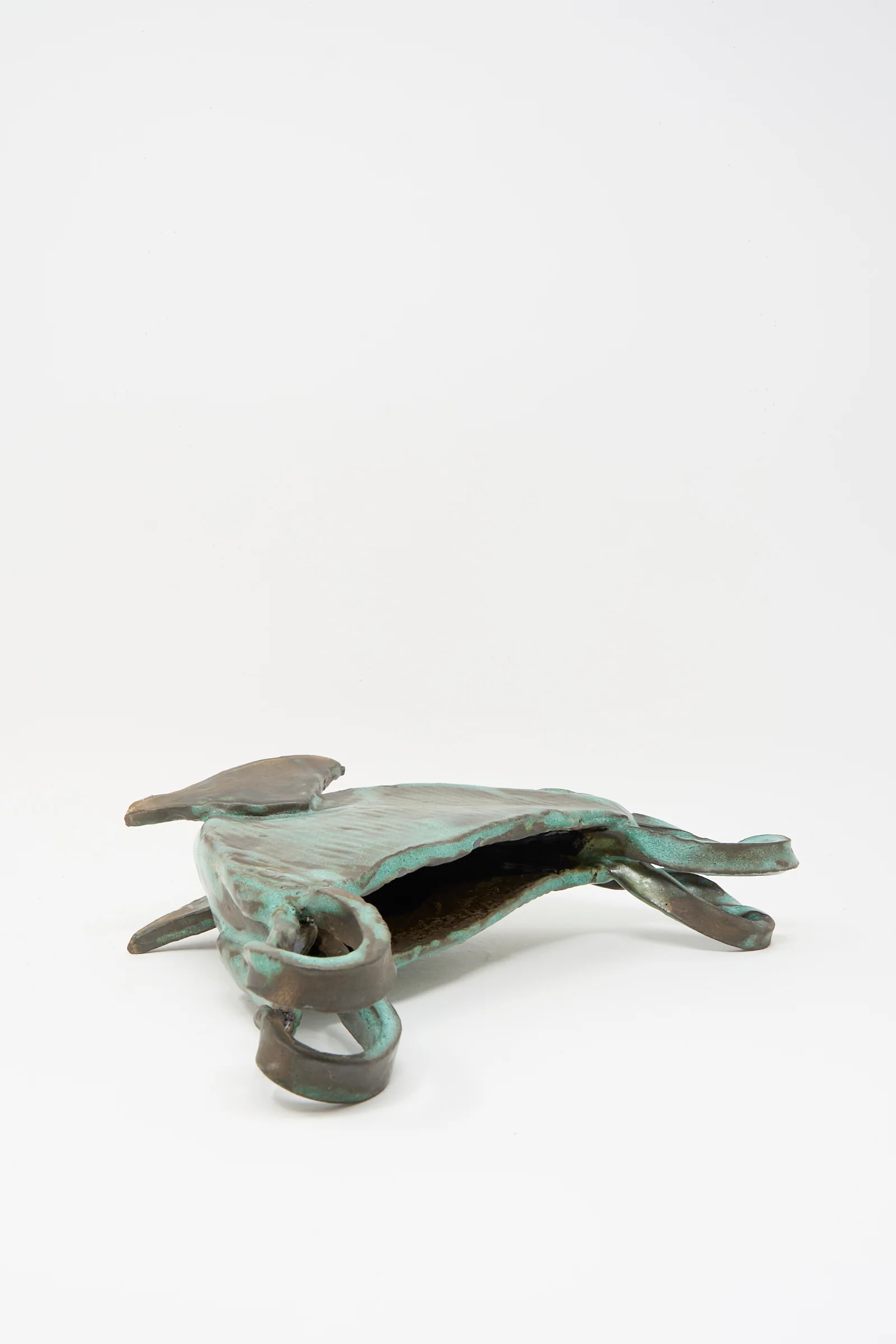 Corrugated Vessel with Handles in Green - Image 2